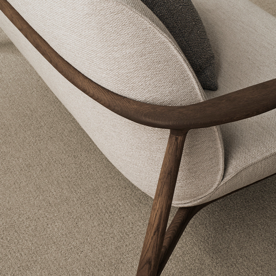 Bowie Lounge Chair - Modern Accent Chair for Living Room, Bedroom & Office - Comfortable Upholstered Armchair with Wooden Legs - Perfect for Relaxing, Reading & Lounging