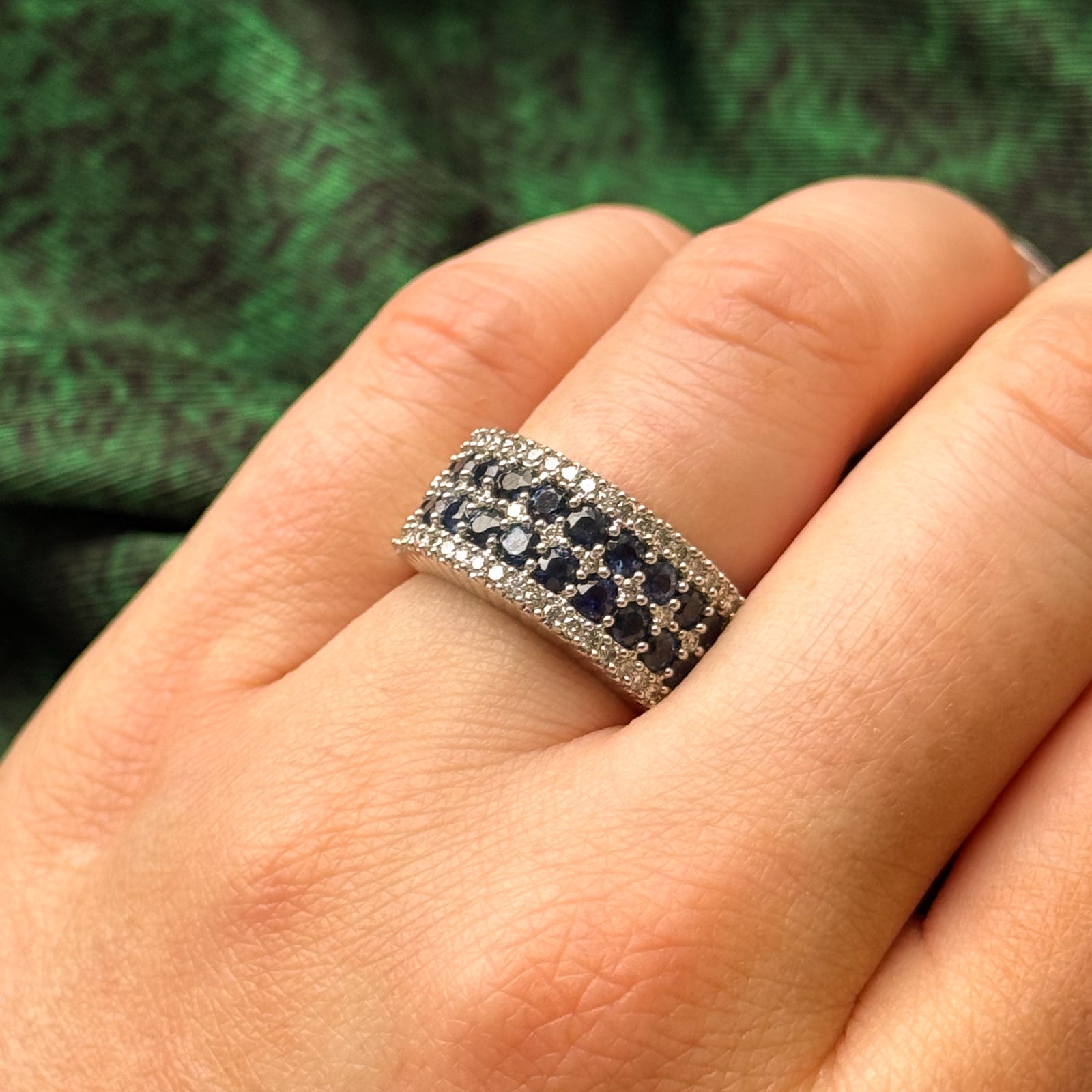 Exquisite 2.24ctw Sapphire & Diamond Cocktail Ring - 0.24ctw Diamonds | Size 5.75 | Elegant Evening Wear & Special Occasion Jewelry