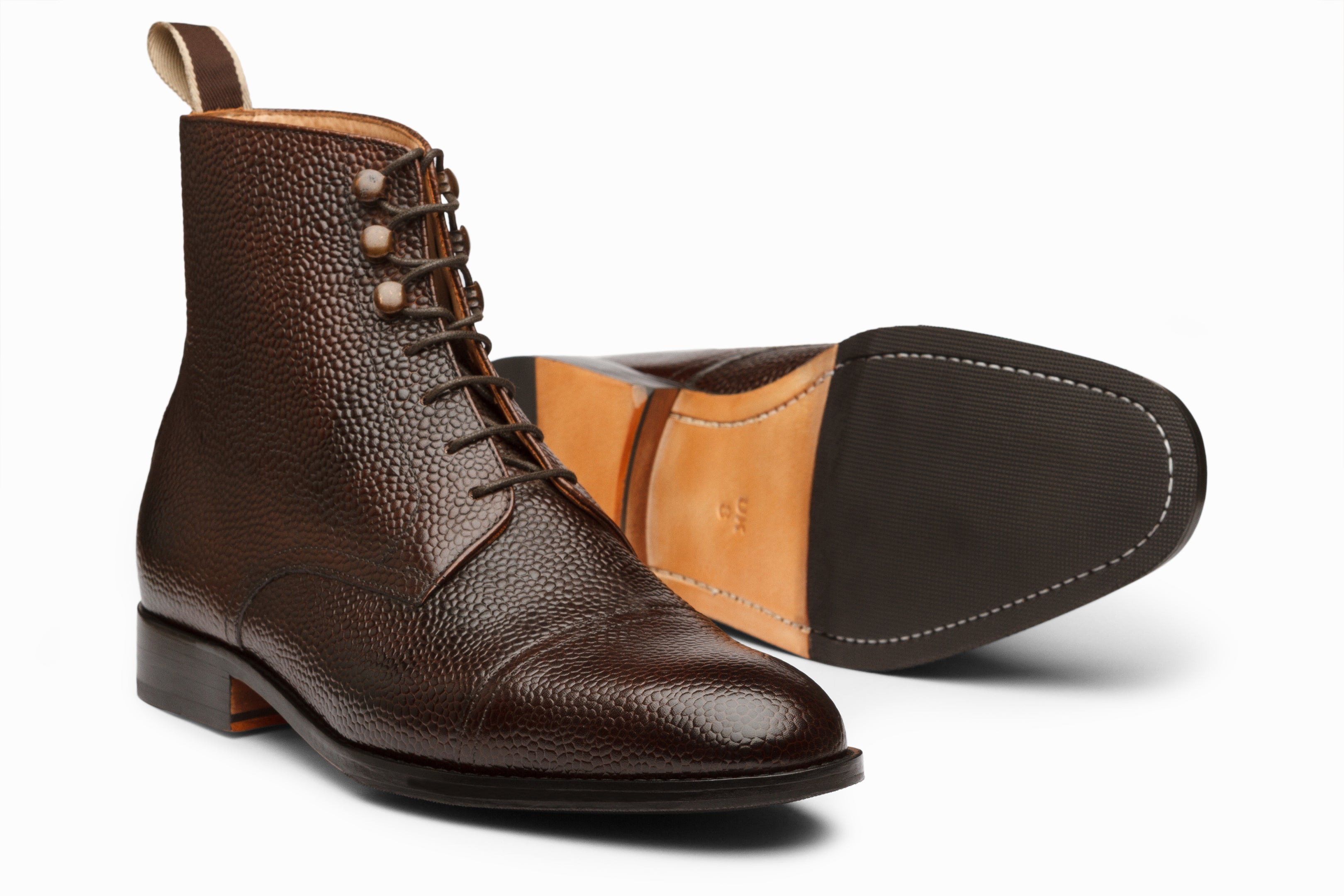 3DM X MSP Field Grain Leather Boots for Men - Dark Brown Genuine Leather Work Boots - Durable & Comfortable for Outdoor, Hiking, and Casual Wear