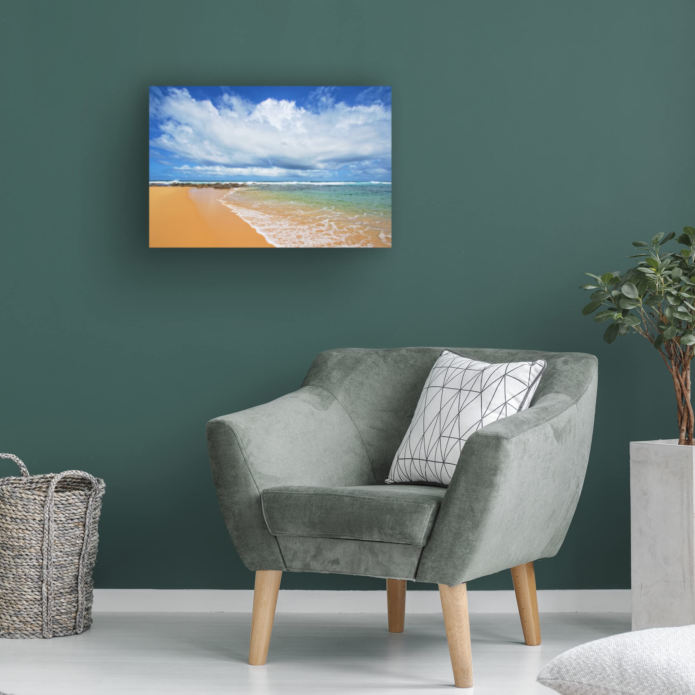 Trademark Fine Art 'All You Need is The Beach 2' Canvas Wall Art Print by Beata Czyzowska Young - Coastal Decor for Living Room, Bedroom & Office
