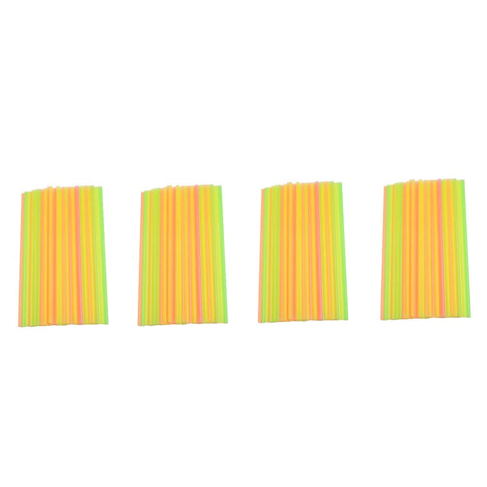 ABOOFAN 300Pcs Reusable Plastic Drinking Straws - Colorful Bendy Flexible Straws for Coffee, Cocktails, Juice, Beer & Wine - Perfect for Parties, Bars, Home & Outdoor Use