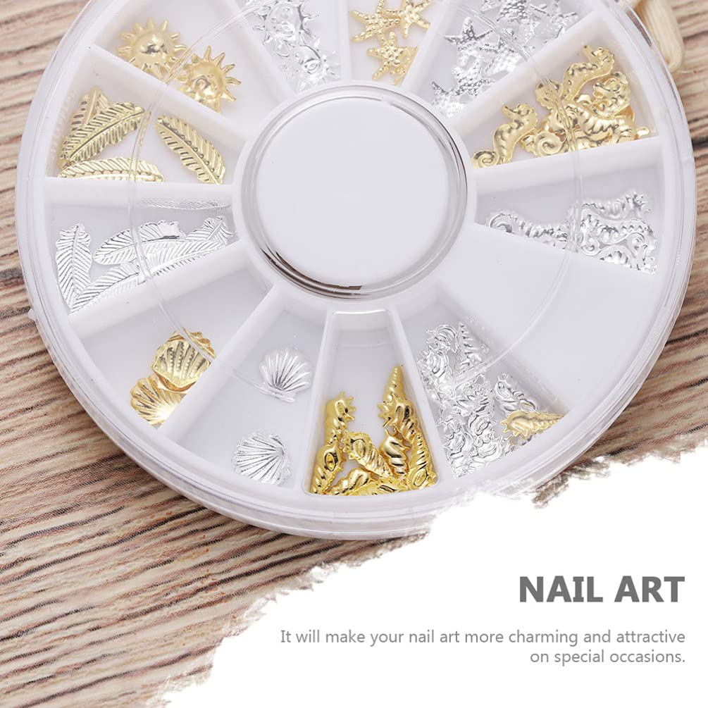 ARTIBETTER 4 Pack Nail Art Decorations - Alloy Nail Studs & Patches for Girls, DIY Manicure Accessories | Perfect for Nail Salons, Home Manicures & Party Nail Art Designs