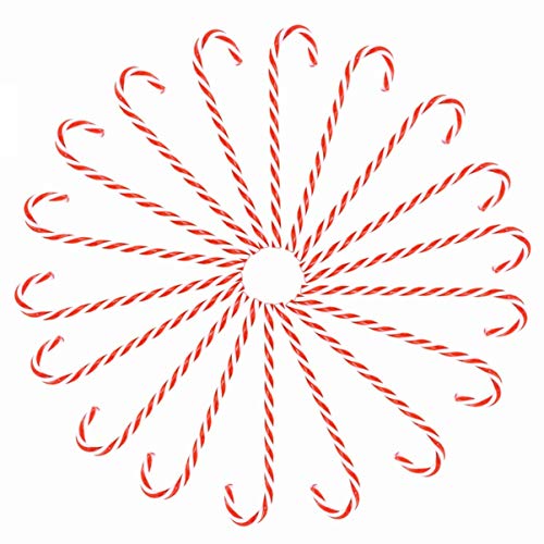20PCS Christmas Candy Cane Ornaments - Plastic Xmas Tree Decorations with Hooks for Holiday Home Decor, Party & Outdoor Pathway Markers - Festive Candy Cane Decor for Christmas Tree, Gifts & Winter Celebrations