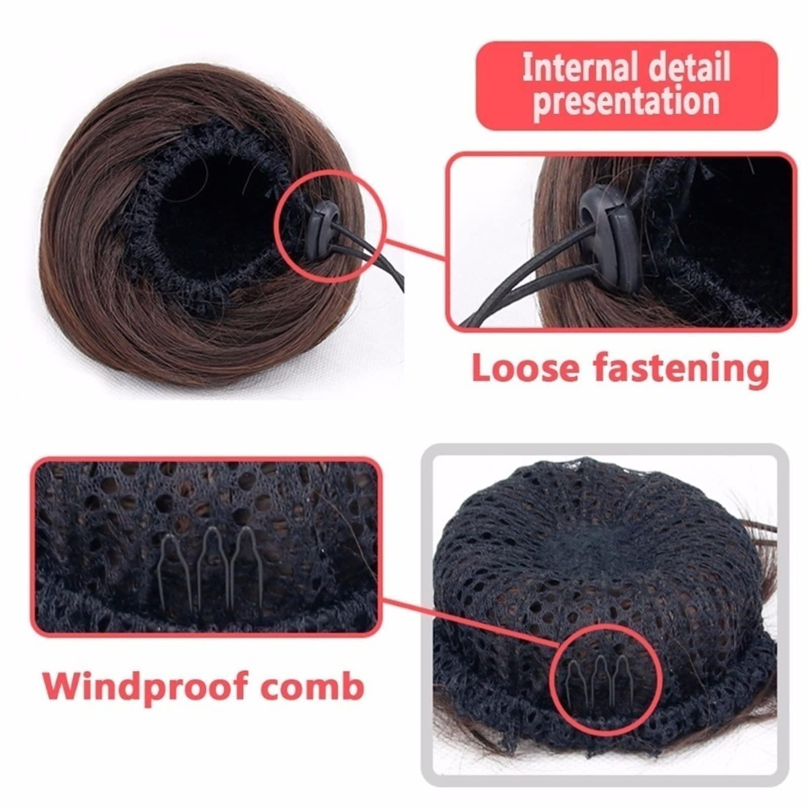 Bun Synthetic Hair Scrunchie - High-Temperature Fiber Hairpiece Ponytail Holder, Elastic Chignon Hair Clip for Women (Color 2) | Perfect for Work, Parties & Everyday Styling
