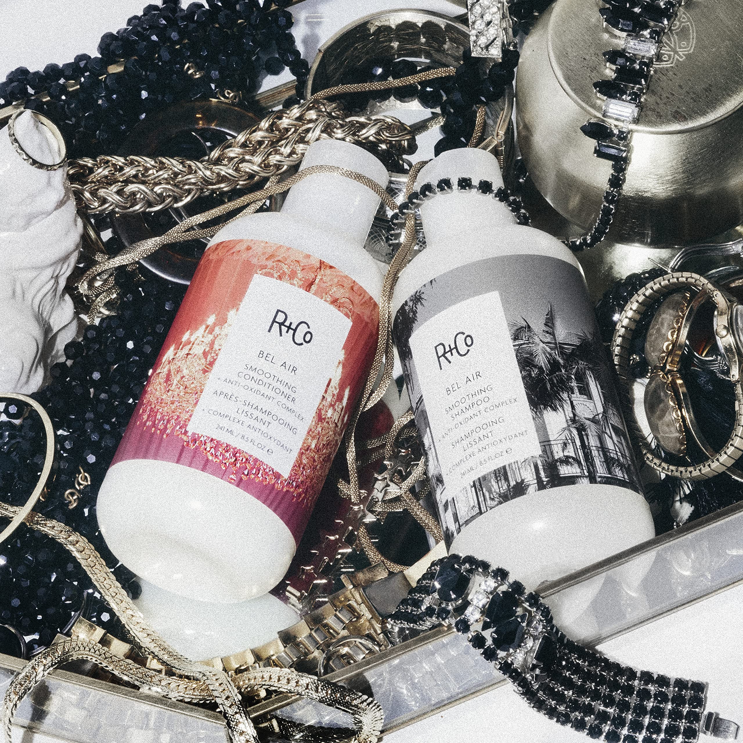 R+Co Bel Air Smoothing Shampoo & Conditioner Set with Antioxidant Complex - 8.5 oz (251 ml) for Frizz Control & Shine - Perfect for Damaged & Color-Treated Hair at Home or Salon