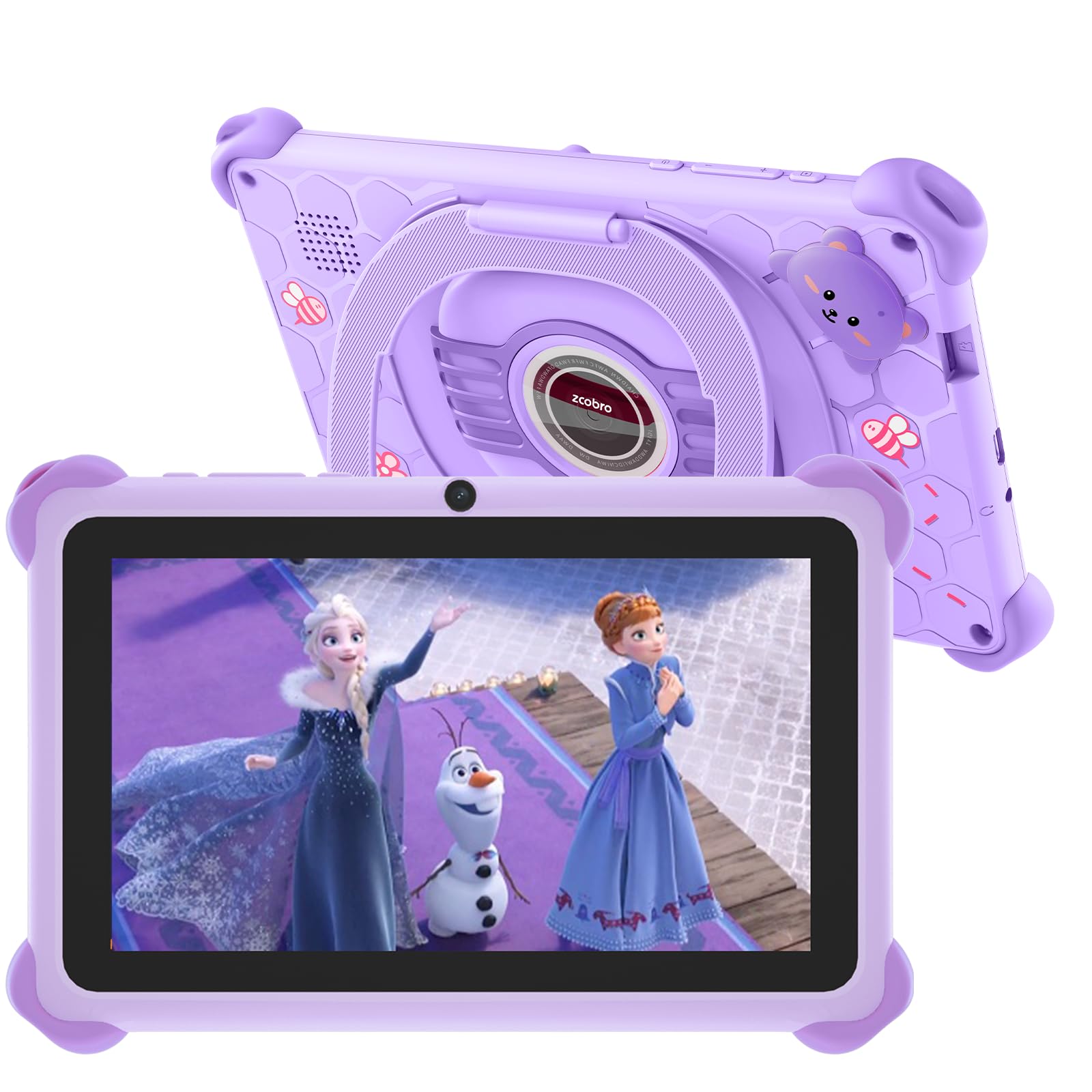 7 Inch Kids Tablet 32GB - Android Learning Tablet with WiFi, Bluetooth & Parental Control | Preloaded Educational Apps for Boys & Girls | Durable Purple Case Included | Perfect for Homeschooling, Travel & Early Childhood Development