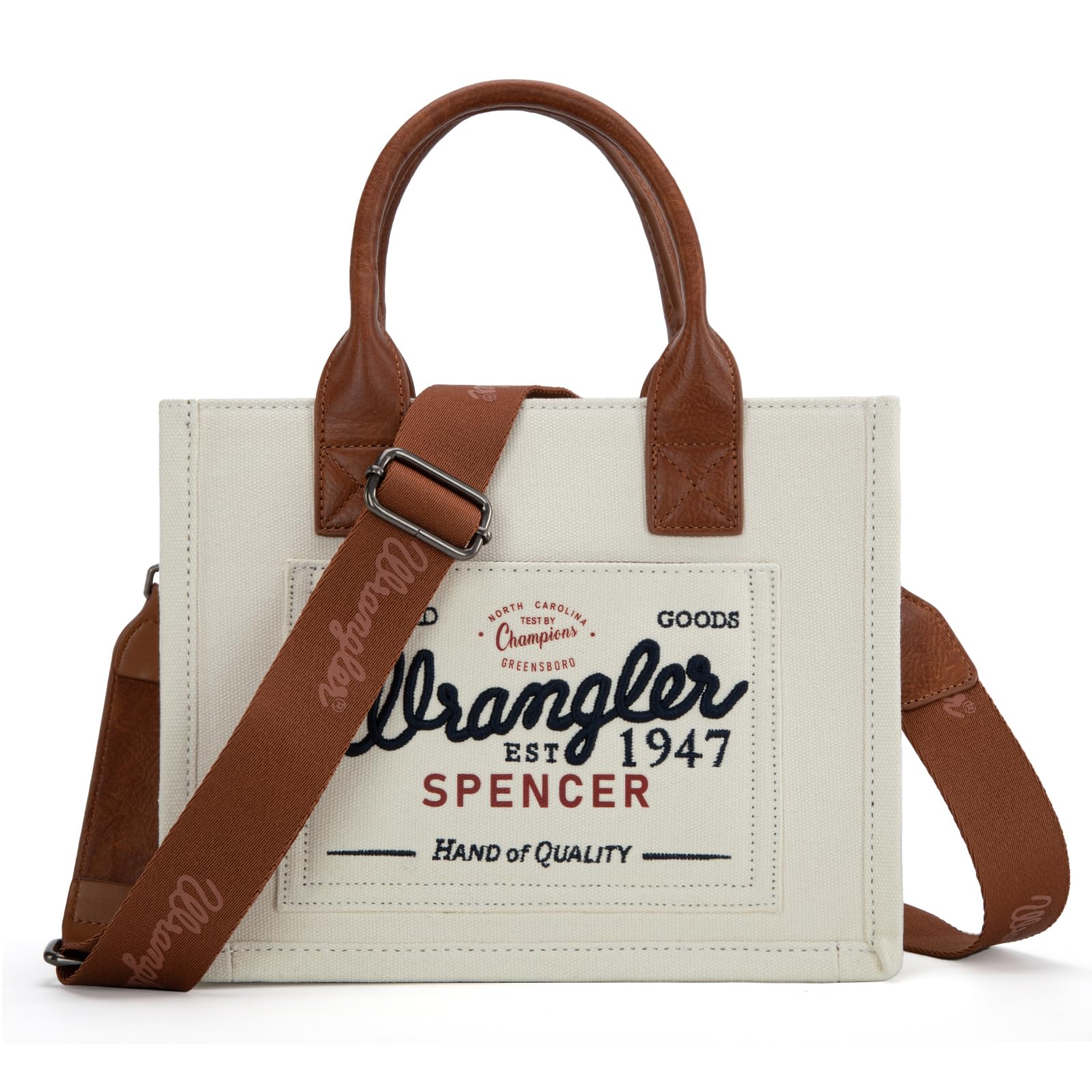 Montana West Wrangler Tote Bag - Women's Retro Canvas Purse for Work & Travel
