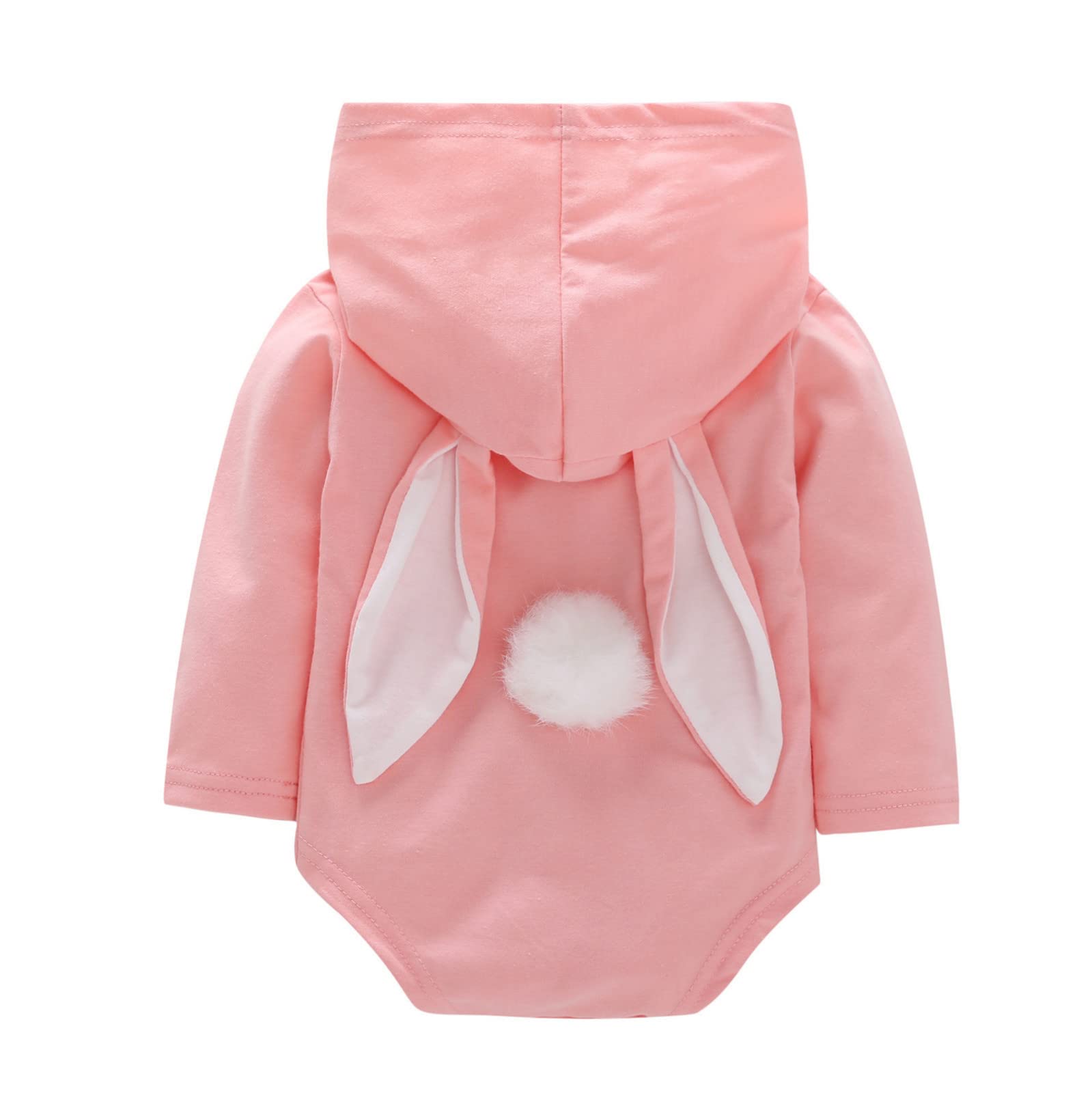 Easter Bunny Baby Romper with Pocket - Soft Cotton Infant Bodysuit for Boys & Girls (Pink, 3-6 Months) - Perfect for Easter Photos, Spring Outings & Holiday Celebrations