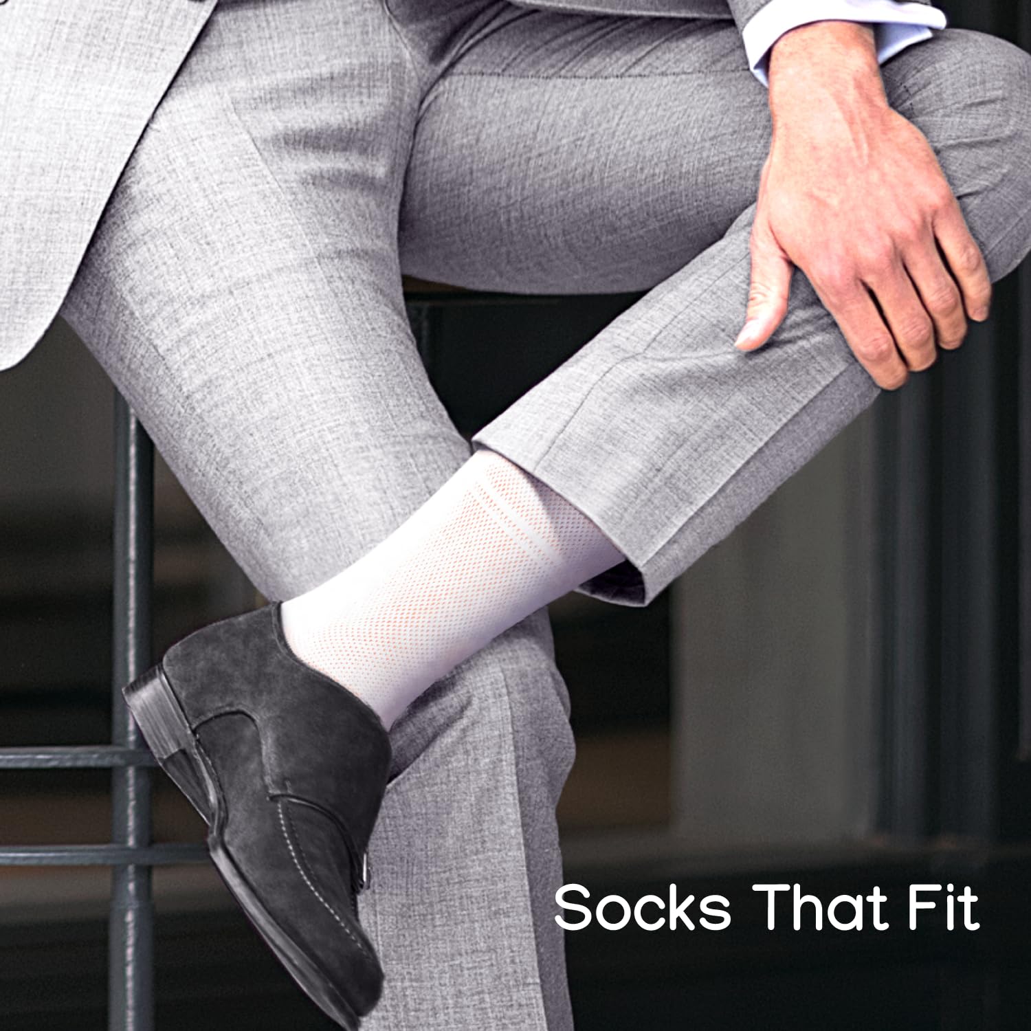 Ultra Thin Breathable Cotton Men's Dress Socks - 5 Pack Super Soft Lightweight Socks for Business & Formal Wear - Perfect for Office, Wedding & Daily Comfort