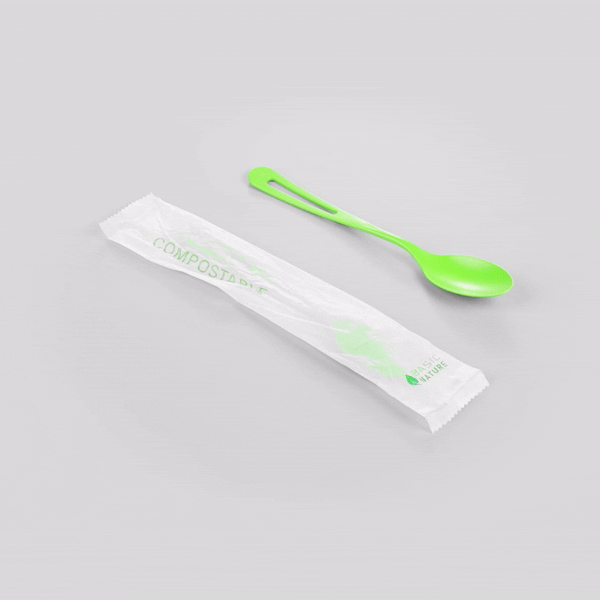 Eco-Friendly Green CPLA Plastic Spoons - Compostable, Heat Resistant, 7.5 Inch, 250 Count Bulk Pack - Perfect for Parties, Picnics & Sustainable Dining