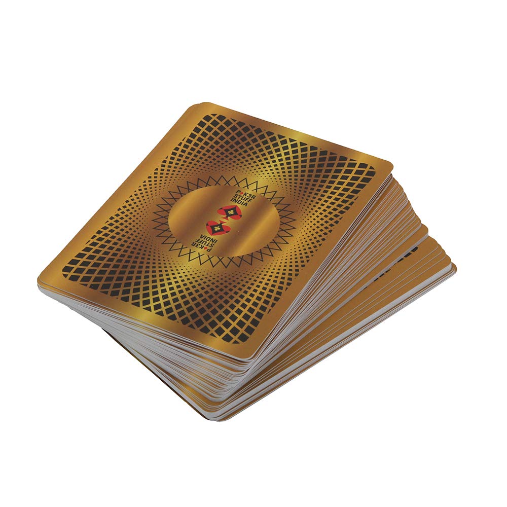 Premium Washable Plastic Poker Playing Cards for Casino & Teen Patti - Golden Casino Grade Cards for Professional Gaming, Home Poker Nights & Travel Use
