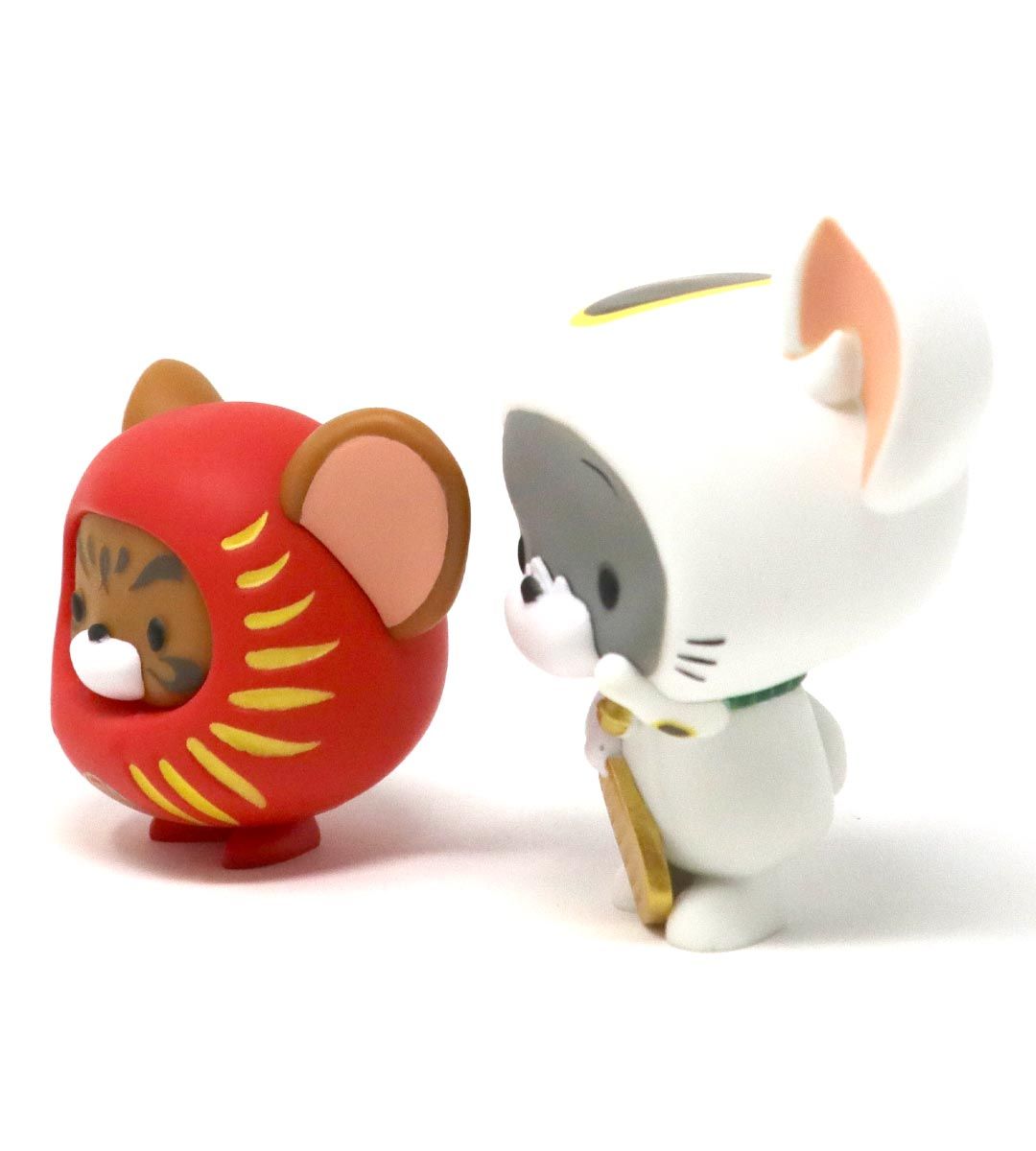 Chibi Tom & Jerry (Daruma & Maneki Neko) Cute Anime Figurine - Perfect for Home Decor, Office Desk & Gift for Anime Fans