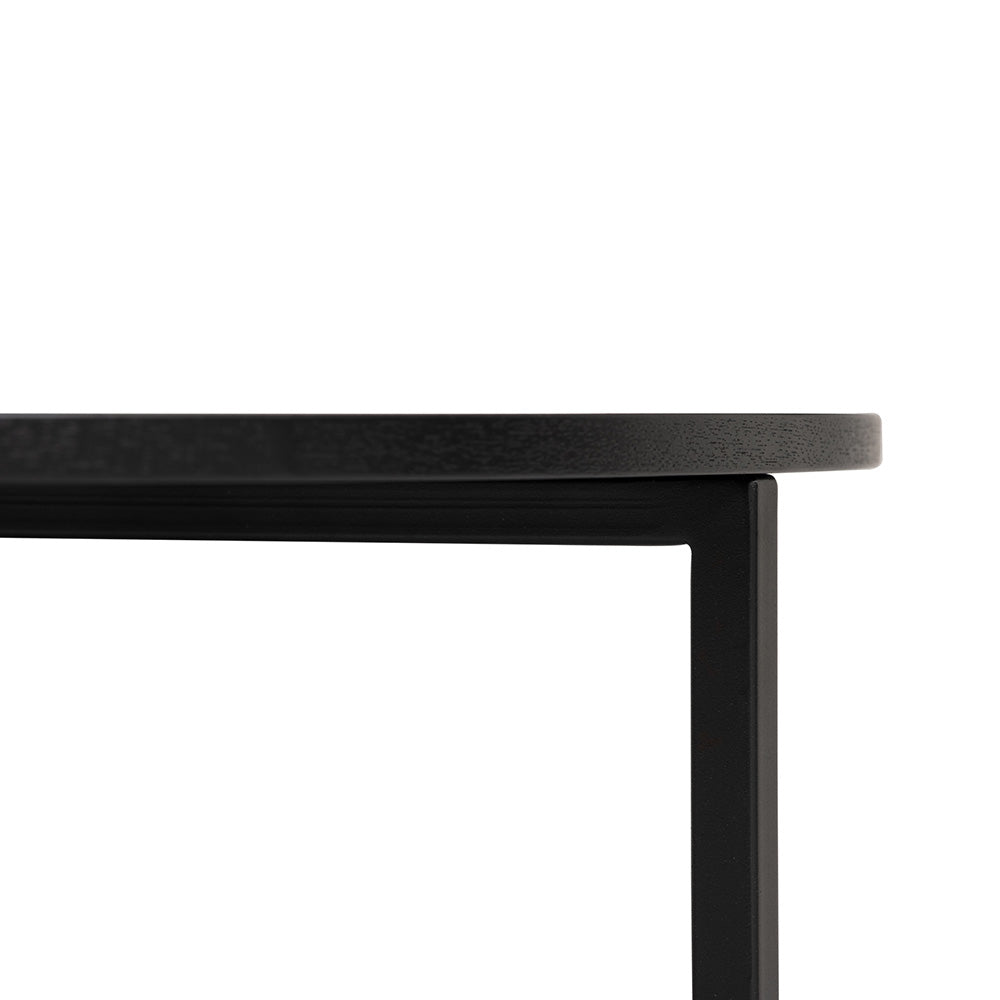 Round Coffee Table 100cm - Modern Black Wooden Living Room Table for Small Spaces | Perfect for Apartments, Studios & Cozy Home Decor