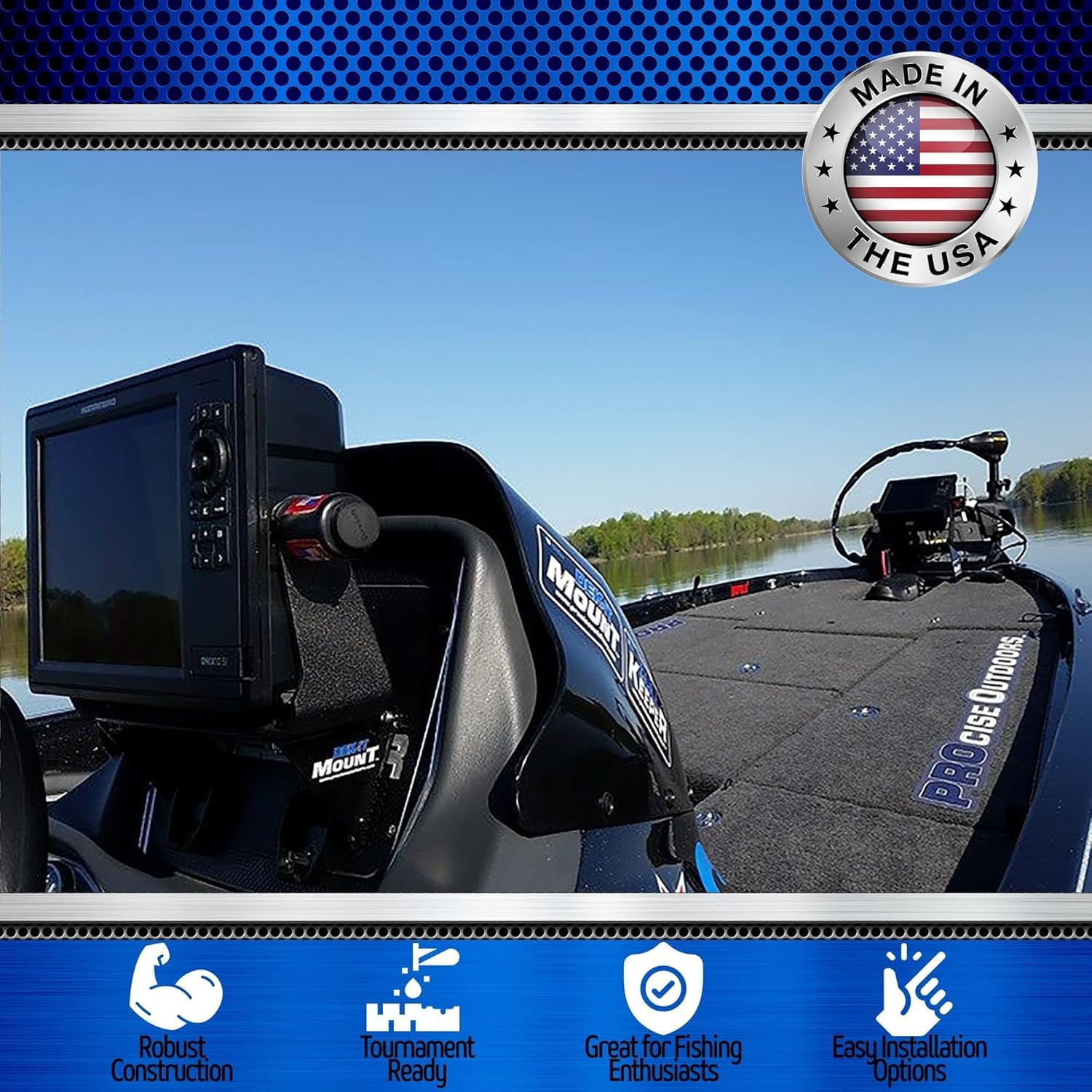 PROcise Outdoors DEK-it HD Dash Plate for 2017 Ranger 520C Boat - Exact Fit Depth Finder & Fish Finder Mount | Marine GPS Electronics Mounting Kit | Perfect for Fishing & Boating Accessories
