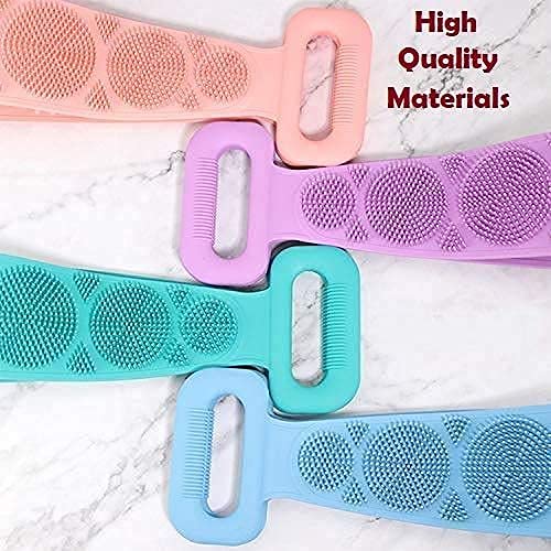 Double-Sided Silicone Bath Belt - Exfoliating & Body Scrubber for Back Cleaning | Perfect for Shower, Spa & Self-Care Routine
