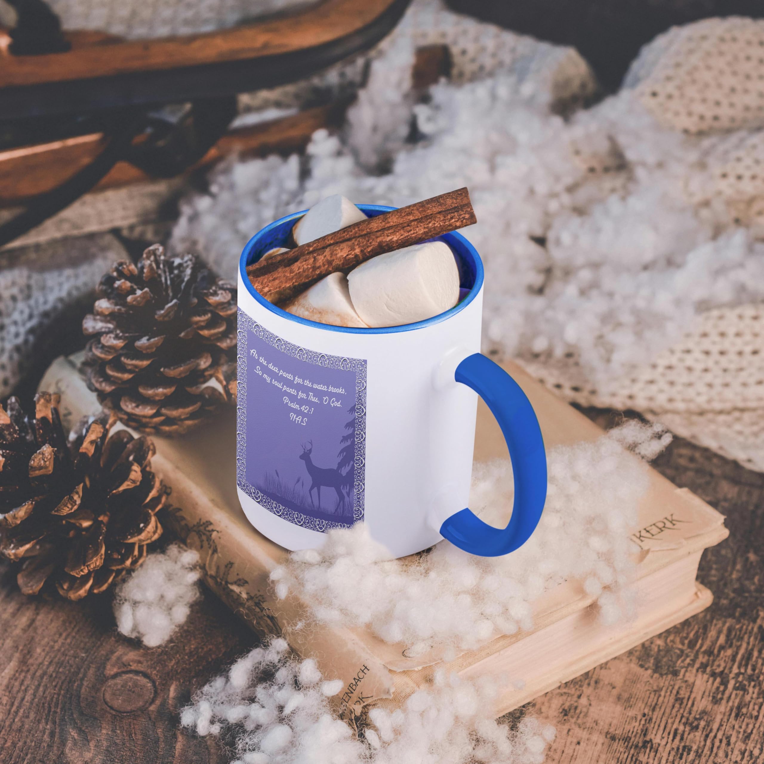 3D Deer Bible Verse Coffee Mug 15oz - Gift for Christian Tea Lovers