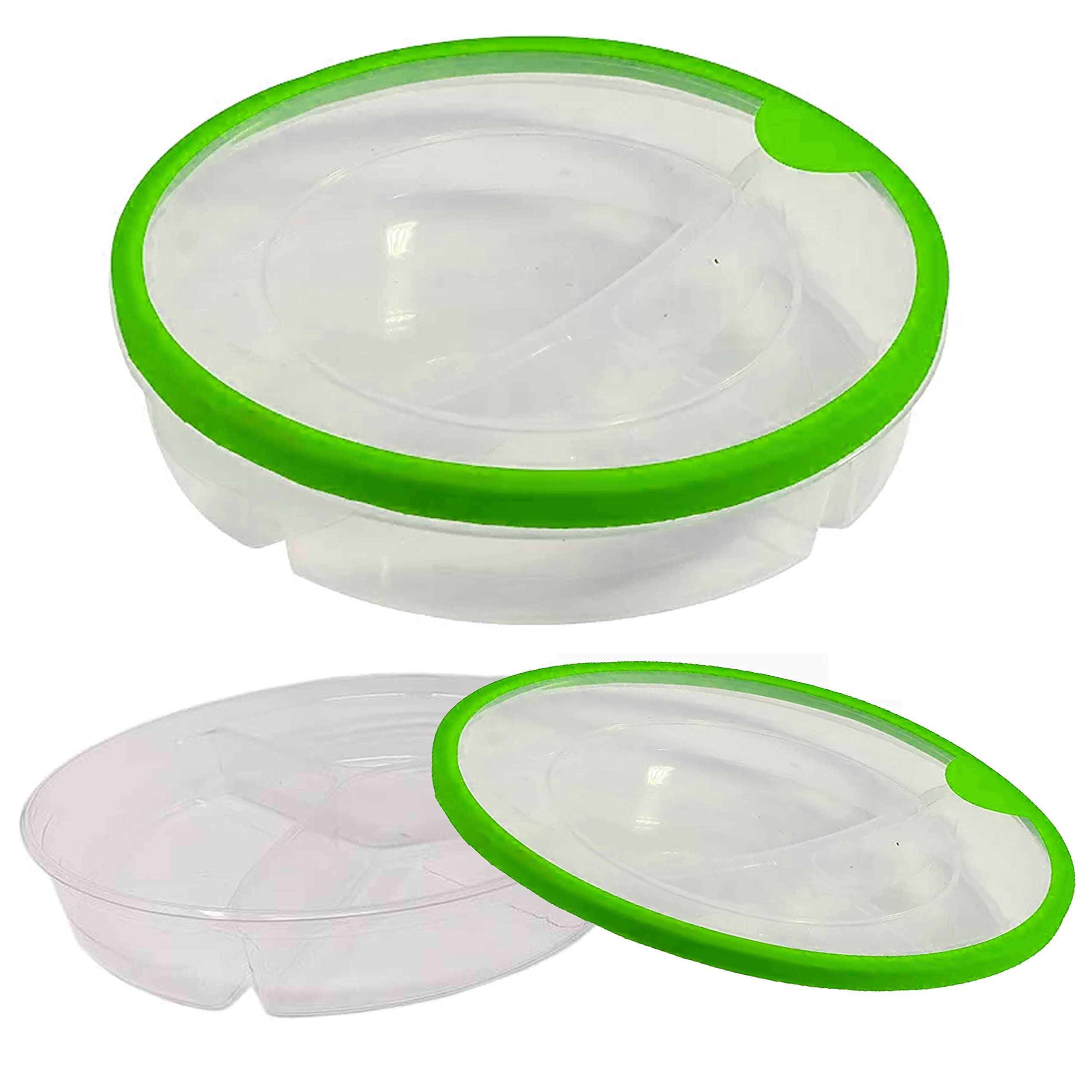 4-Pack BPA-Free 3-Section Divided Meal Prep Containers with Lids | Microwave & Freezer Safe | Perfect for Portion Control, Lunch Boxes & Food Storage