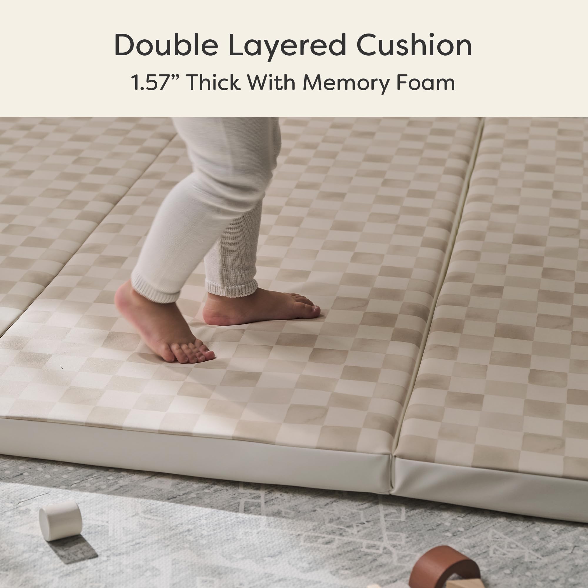 Foldable Baby Play Mat - Soft Memory Foam Tumbling Mat for Infants & Toddlers | Non-Slip Floor Playmat for Crawling, Learning & Playtime | Durable & Stylish Nursery Mat for Home, Daycare & Travel