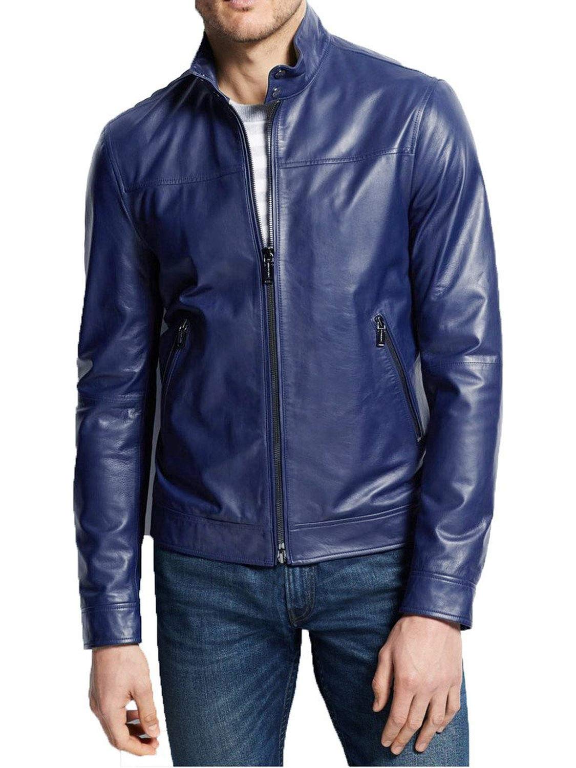 Benjer Skins Genuine Lambskin Leather Jacket for Men - Premium Motorcycle Biker Jacket with Classic Style 359 | Perfect for Riding, Casual Wear & Outdoor Adventures