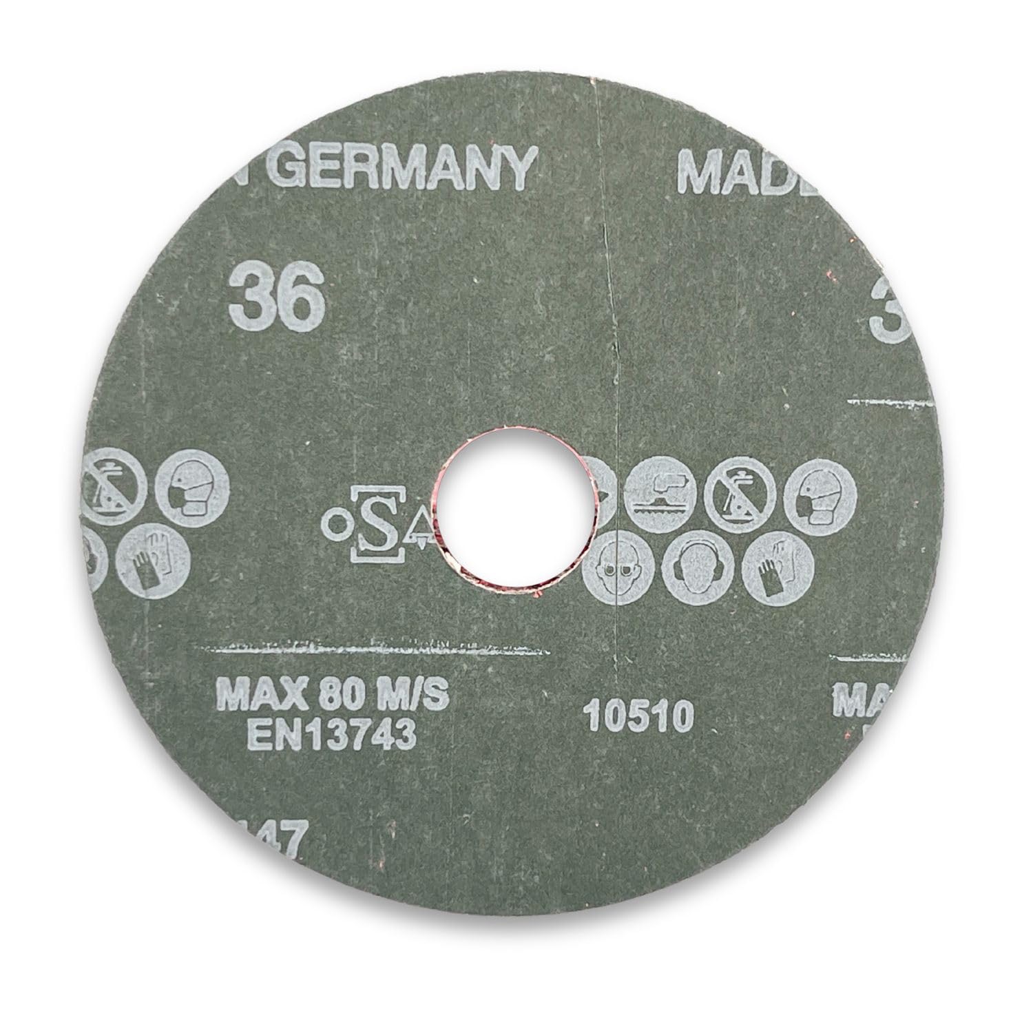 50-Pack 5-Inch 36 Grit Coarse Ceramic Resin Fiber Sanding Discs - Tear Resistant Backing for Hand-Held Sanders - Durable for Metal, Wood & Auto Body Work - Compatible with Angle Grinders & Orbital Sanders