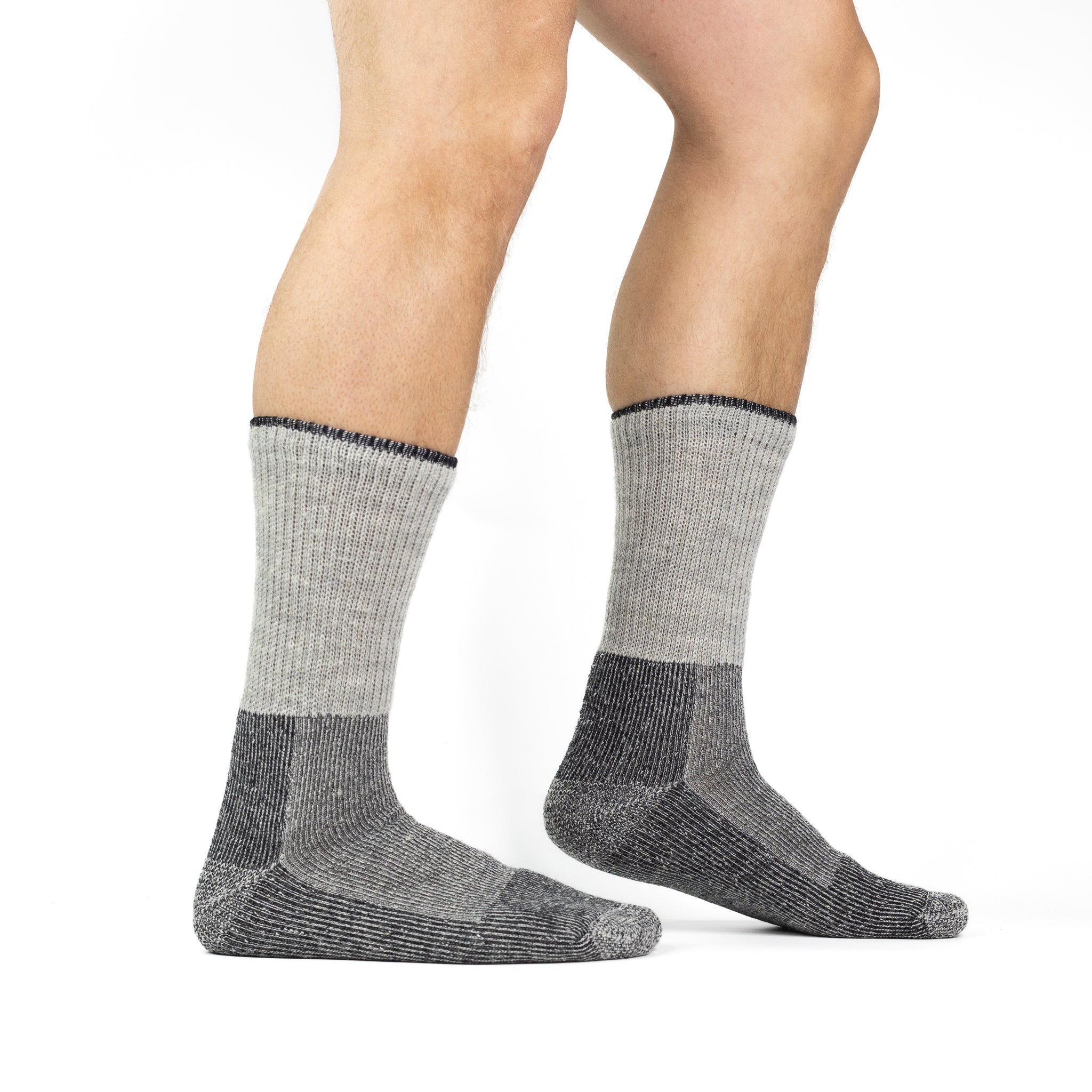 Heavyweight Wool Crew Work Socks for Men - 2 Pack - Durable & Warm Winter Socks for Outdoor Work, Hiking & Cold Weather Activities