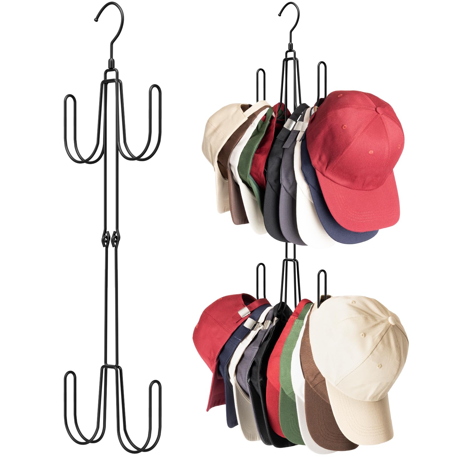 NANATI Stainless Steel Hat Hangers for Closet - 1 Pack Baseball Cap Organizer Rack | Space-Saving Hat Storage Solution for Home, Office & Retail Display