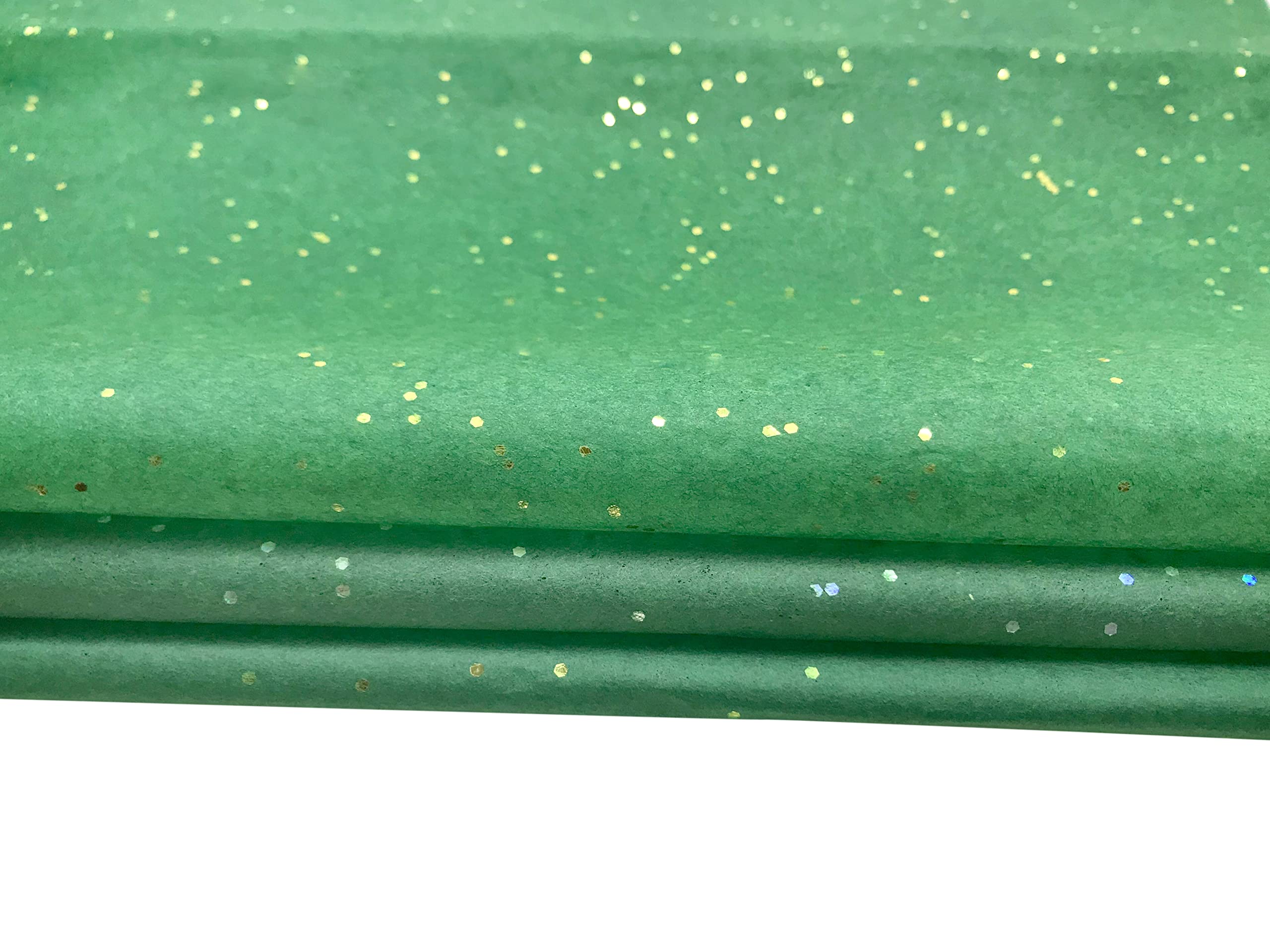 Eco-Friendly Dark Green Sarras Gift Wrapping Tissue Paper with Reflective Gemstones - 30 Sheets for Christmas Gifts, Wedding Decorations, Party Favors & Holiday Packaging | Perfect for Gift Baskets, Trays and Festive Home Decor