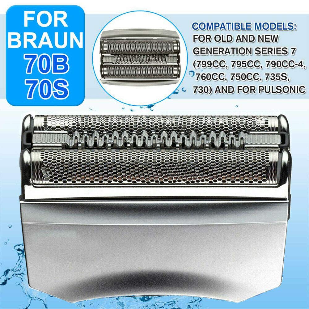Braun Series 7 799cc 760cc Replacement Shaver Foil & Cutter Cassette Head for Pulsonic 70S - Silver | Precision Shaving Accessory for Men's Grooming at Home or Travel