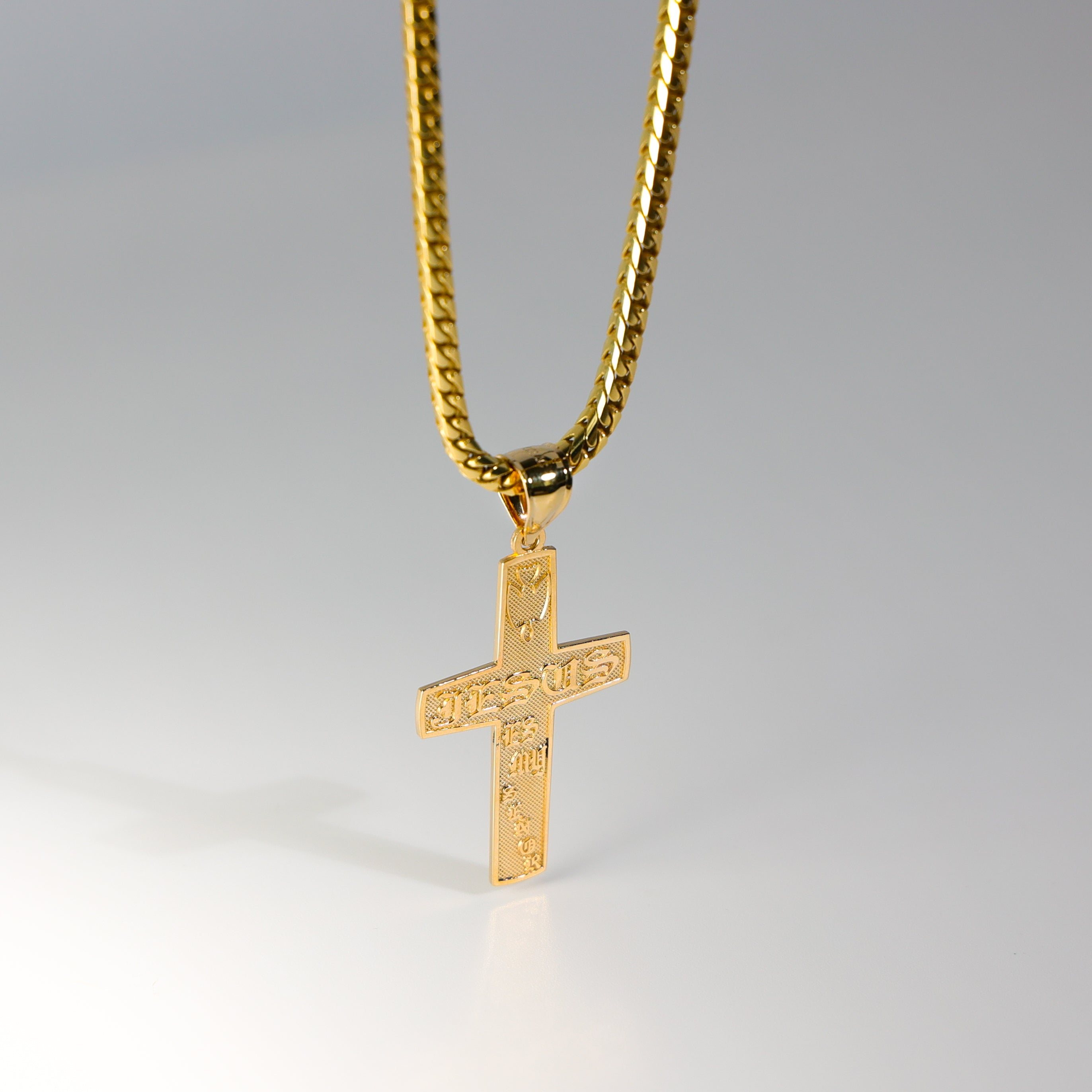 Gold Large Cross Pendant Necklace - Model 1030 | Religious Jewelry for Men & Women | Perfect for Church, Gifts & Everyday Wear