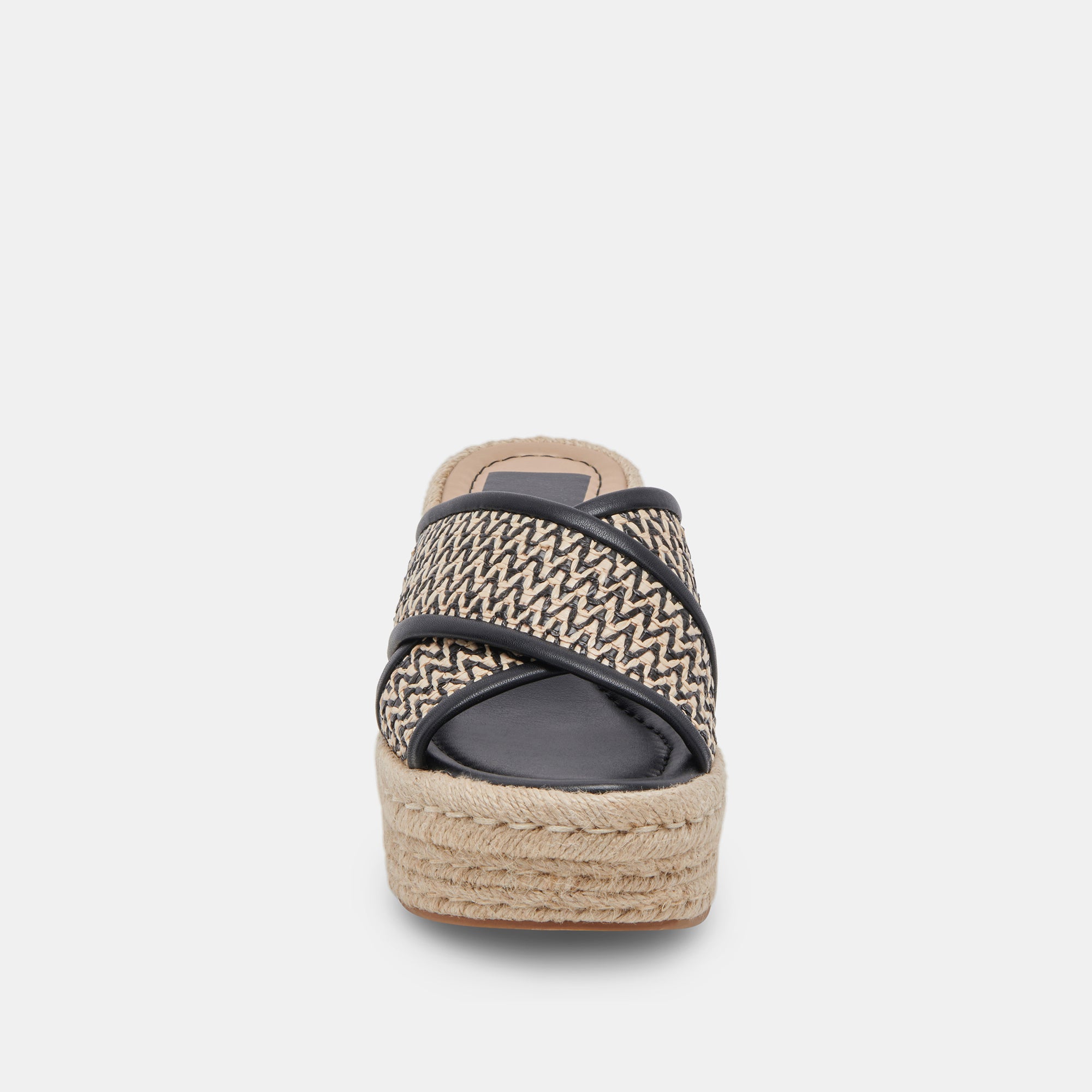 Eldora Women's White and Black Raffia Heels - Comfortable Summer Wedge Sandals for Beach, Party & Casual Outings