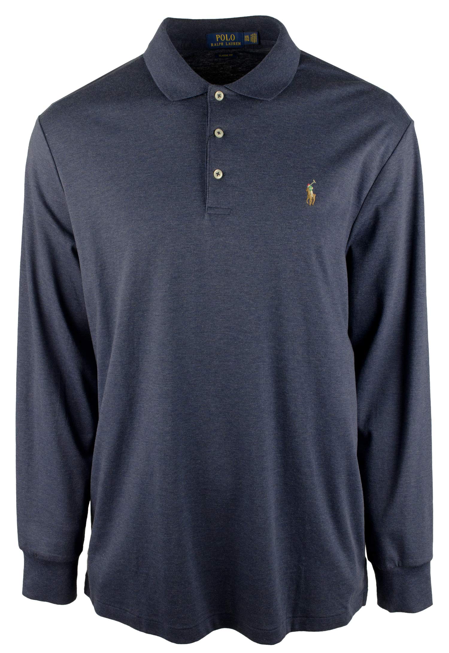 Polo Ralph Lauren Men's Big & Tall Cotton Polo Shirt - Navy Blue 2LT - Comfortable Casual Wear for Work, Golf & Everyday Outings