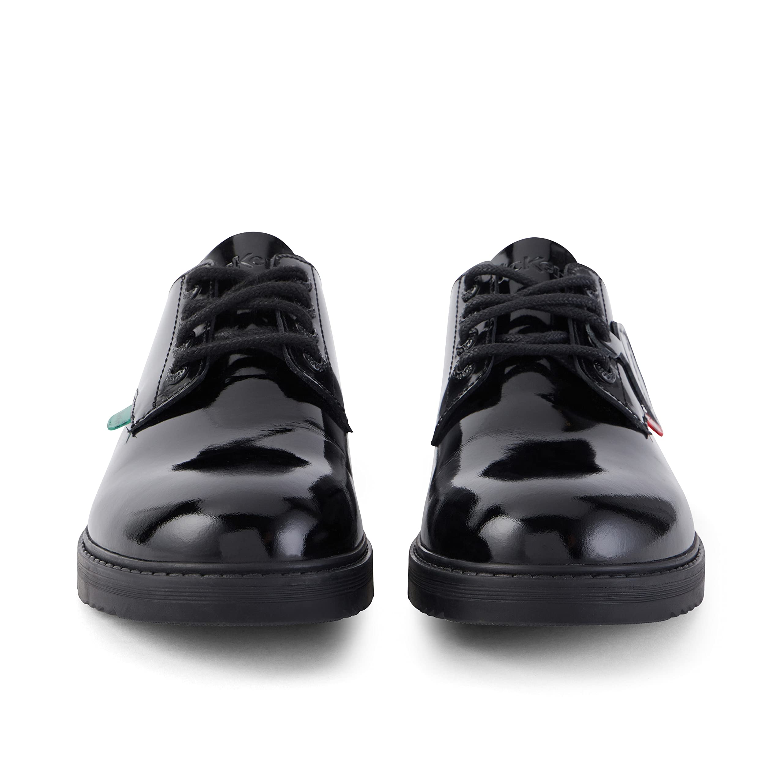Kickers Women's Finley Lo Black Leather School Uniform Shoes - Comfortable & Stylish for School, Work & Casual Wear