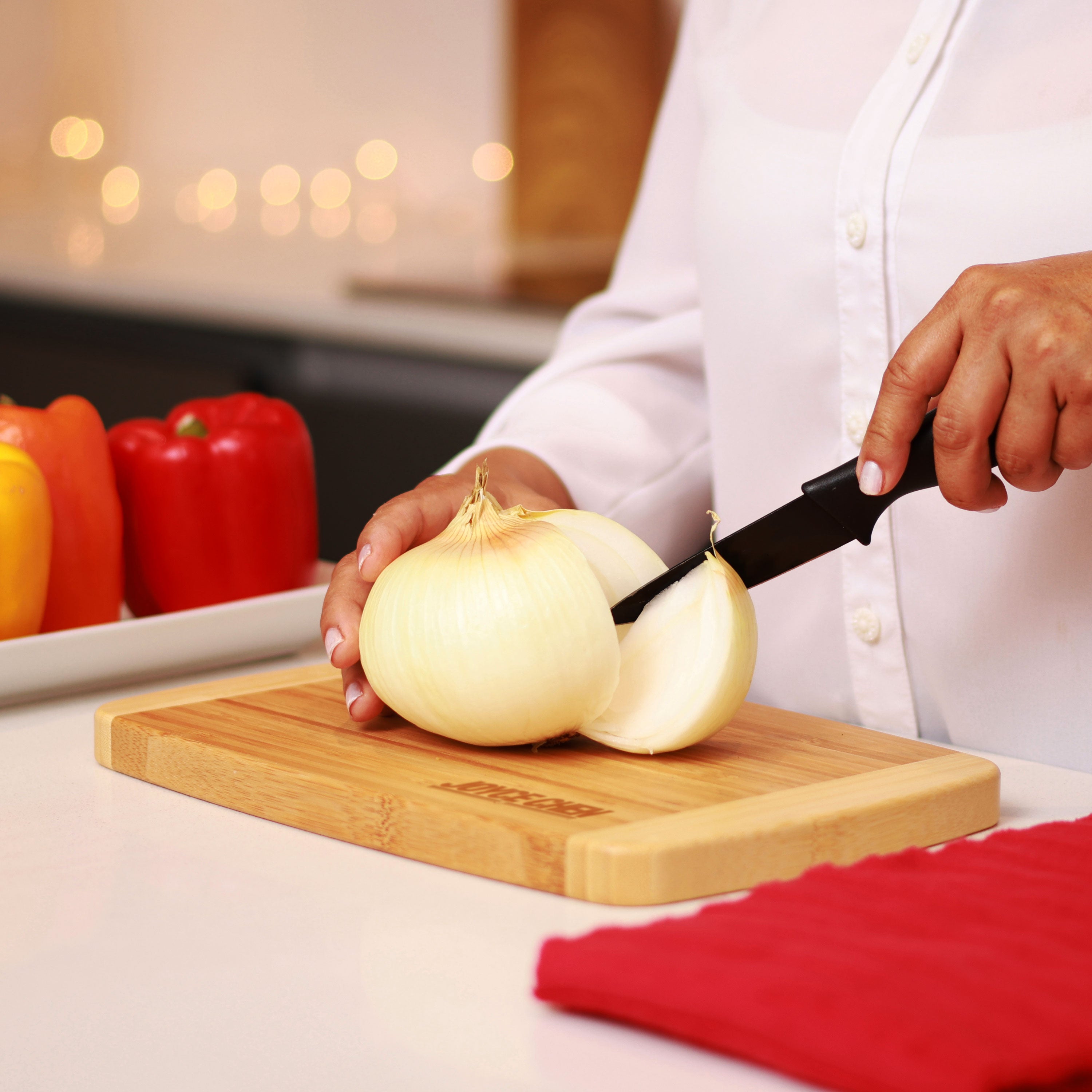 Premium Stainless Steel Scissors & Non-Slip Cutting Board Set - 2 Piece Kitchen Essentials for Meal Prep, Cooking & Crafting