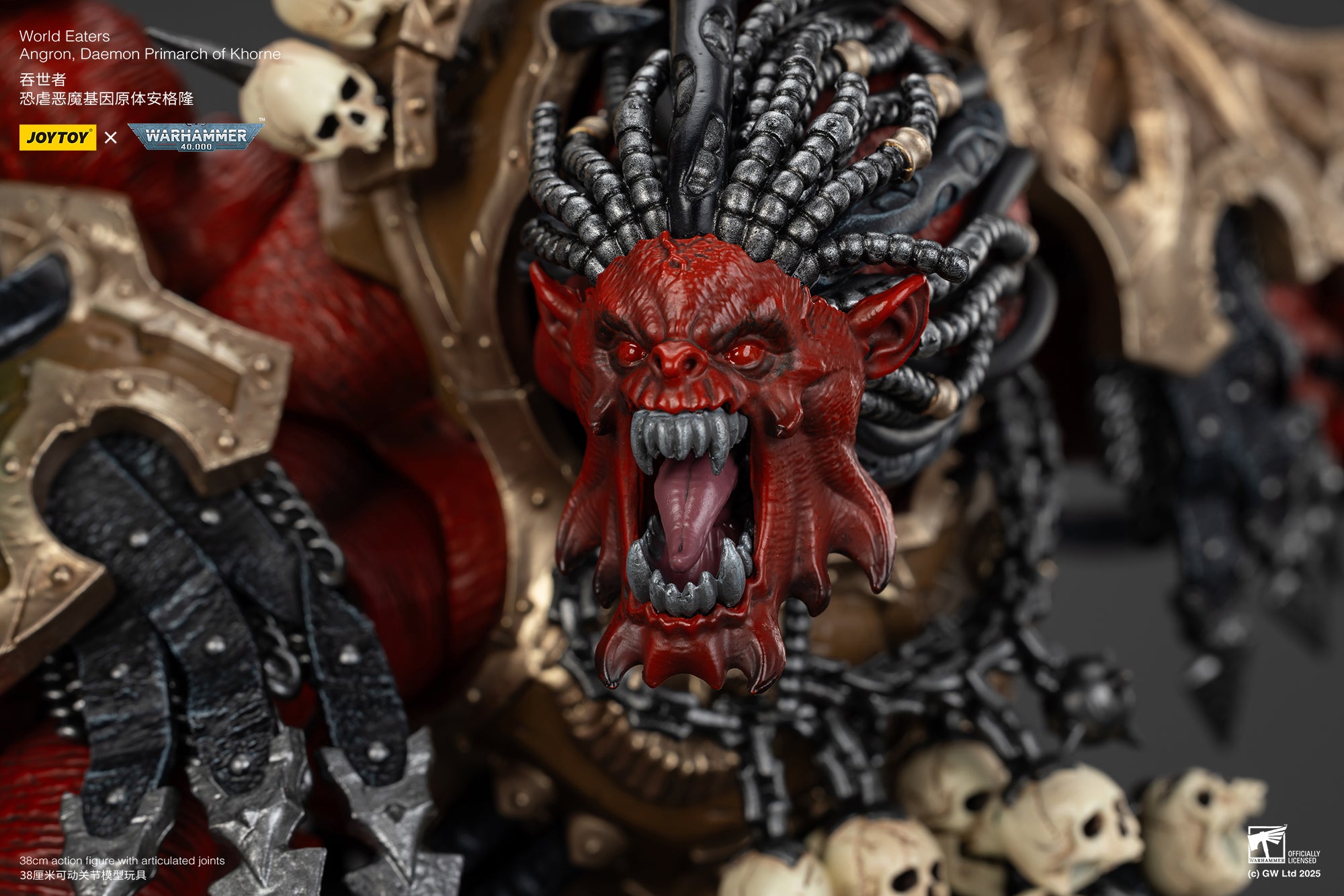 Pre Order 1/18 JOYTOY 3.75 Inch Warhammer 40K Action Figure - World Eaters Angron Daemon Primarch of Khorne Collectible Model for Display & Gaming Scenes