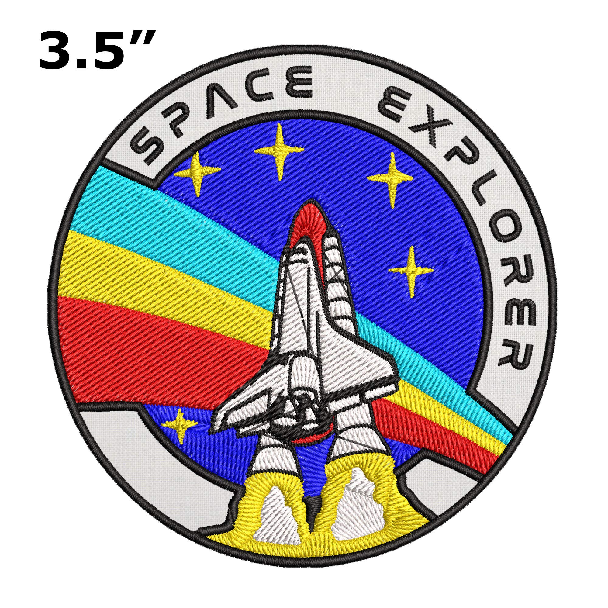 NASA Logo Embroidered Patch - Space Explorer Retro Iron On/Sew On Decorative Badge for Jackets, Hats & Backpacks | Astronaut, Rocket & Planet Design for NASA Fans & Stargazers