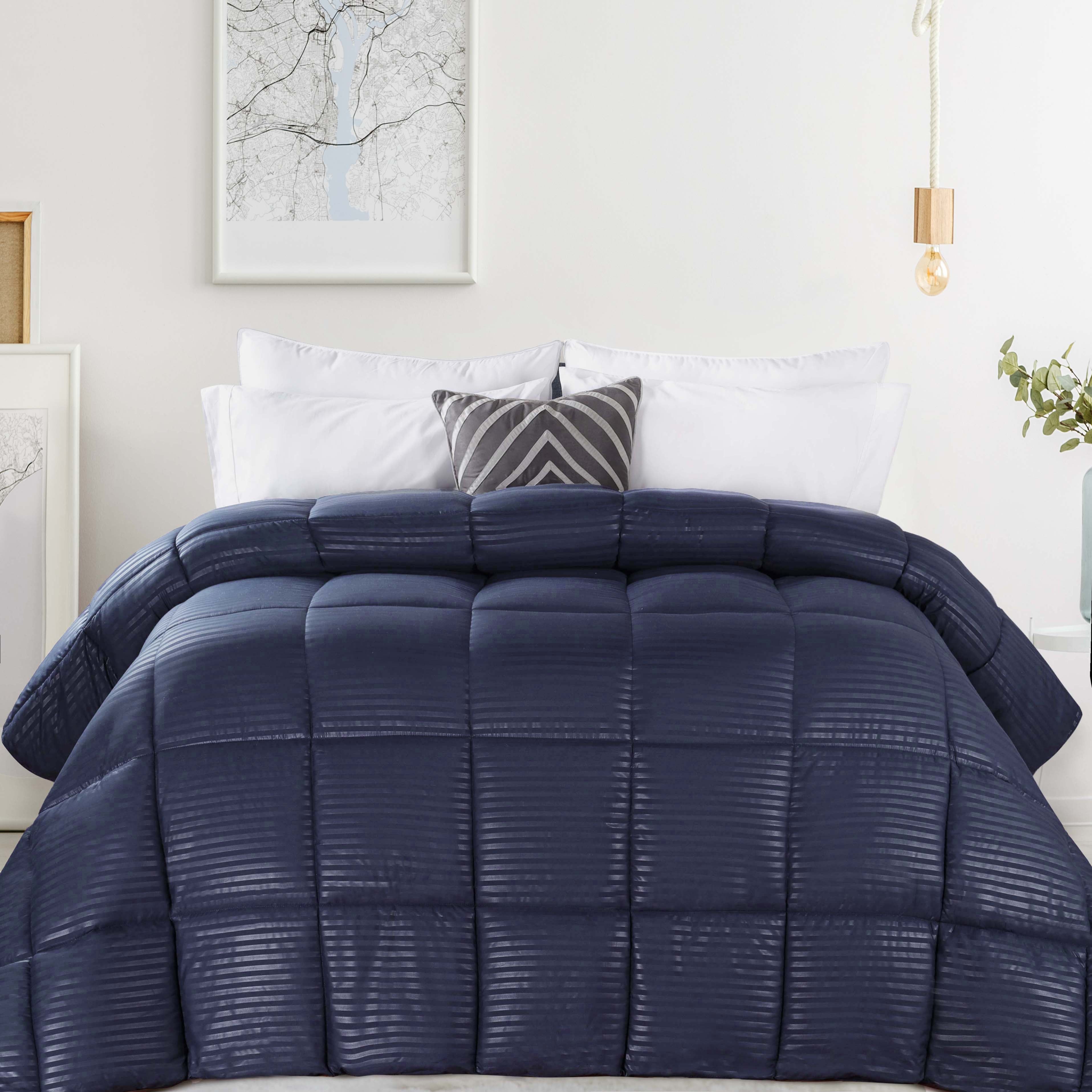 Reversible Striped Down Alternative Comforter - Soft & Hypoallergenic Bedding for All Seasons | Perfect for Guest Rooms, Dorms & Cozy Home Decor