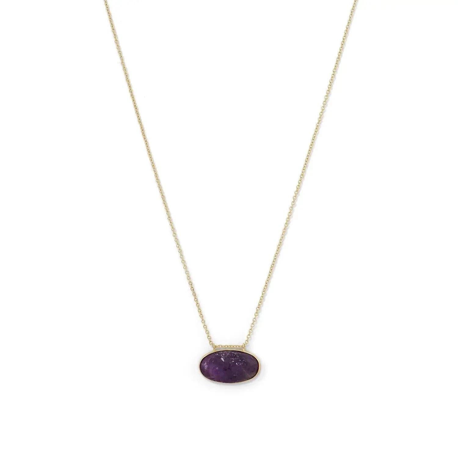 14K Gold Plated Rough Cut Amethyst Pendant Necklace for Women - Elegant Bohemian Jewelry Gift for Birthday, Anniversary & Special Occasions