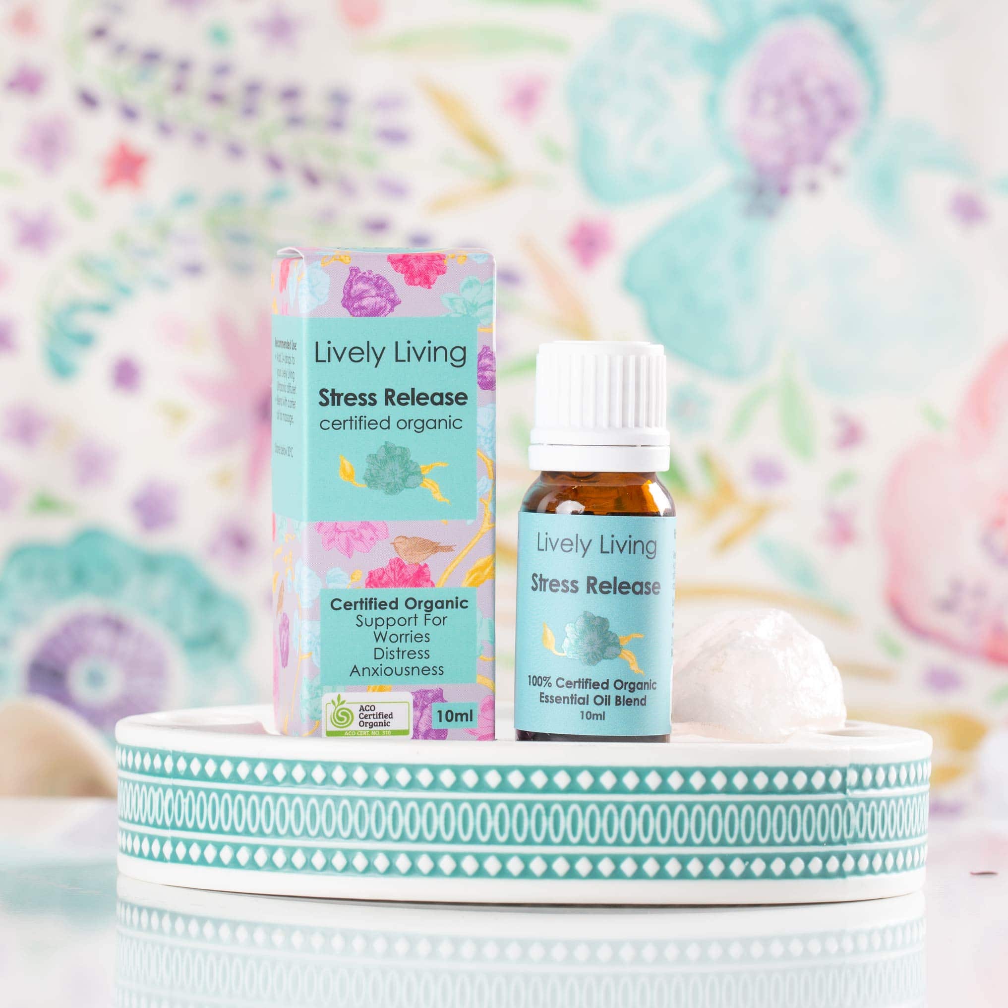10ml Organic Stress Relief Essential Oil for Relaxation, Aromatherapy & Massage - Lavender, Peppermint & Eucalyptus Blend