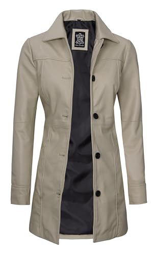 Kandis Leather Coat Women - Beige