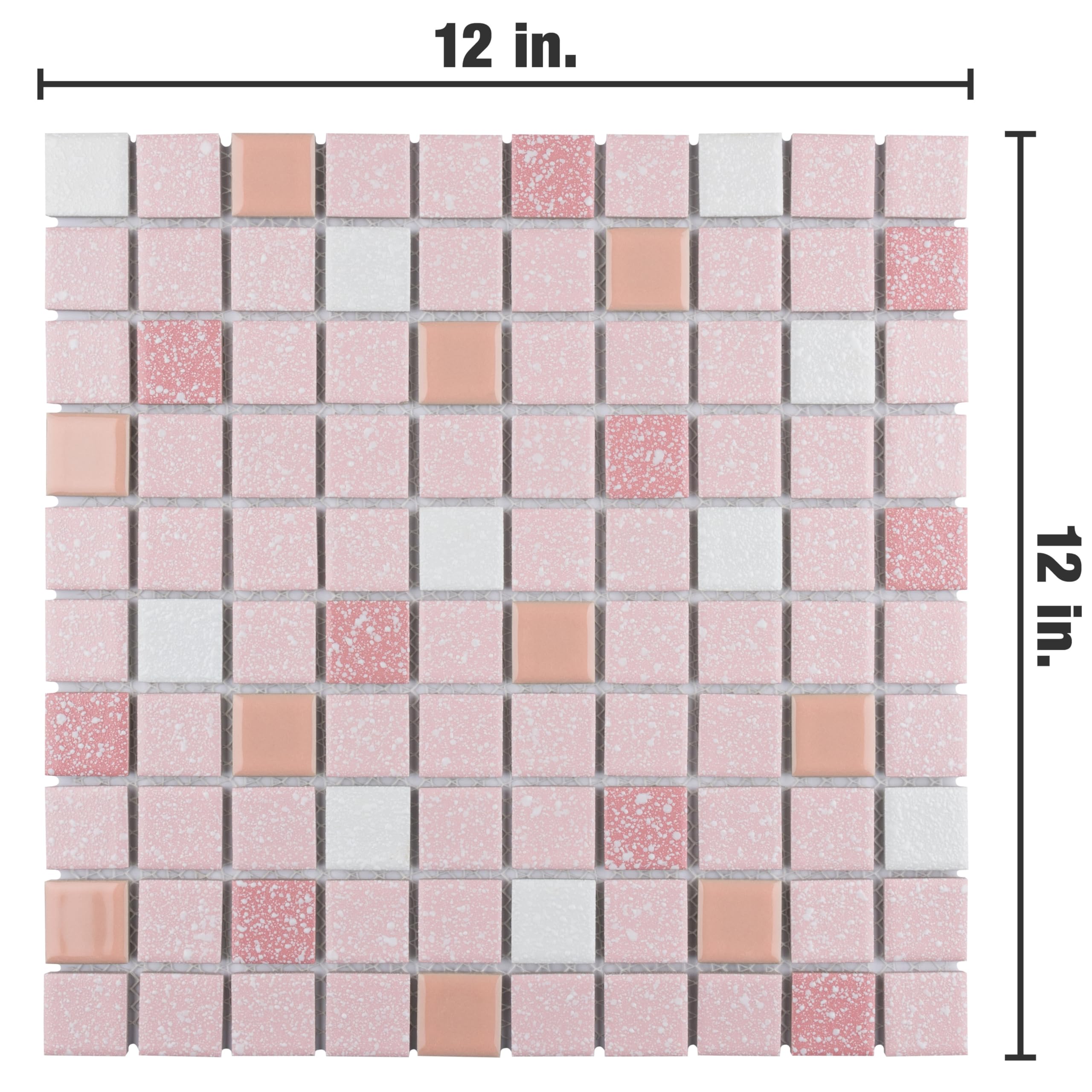 Merola Tile Crystalline Straight Edge Square Pink 12