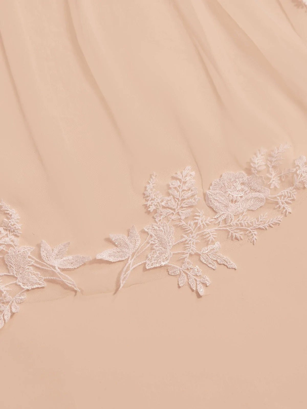 Elegant Cathedral Length Wedding Veil with Beaded Lace Edge - Single Tier Bridal Veil S416 for Romantic Church Weddings & Formal Ceremonies