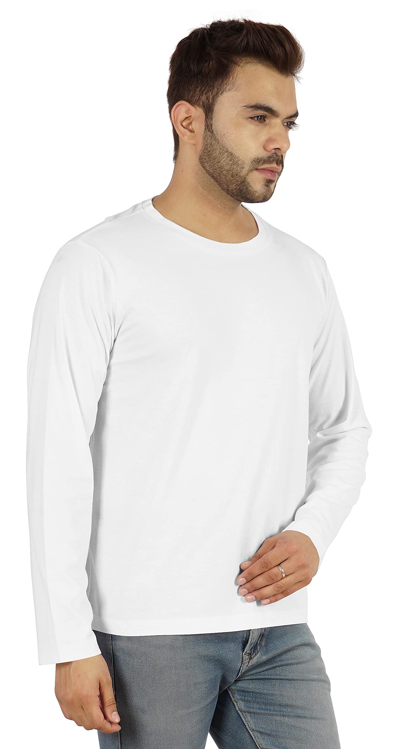 Inkmeso Men's Long Sleeve Cotton T-Shirt - Lightweight Casual Basic Shirt for Everyday Wear, Work & Outdoor Activities
