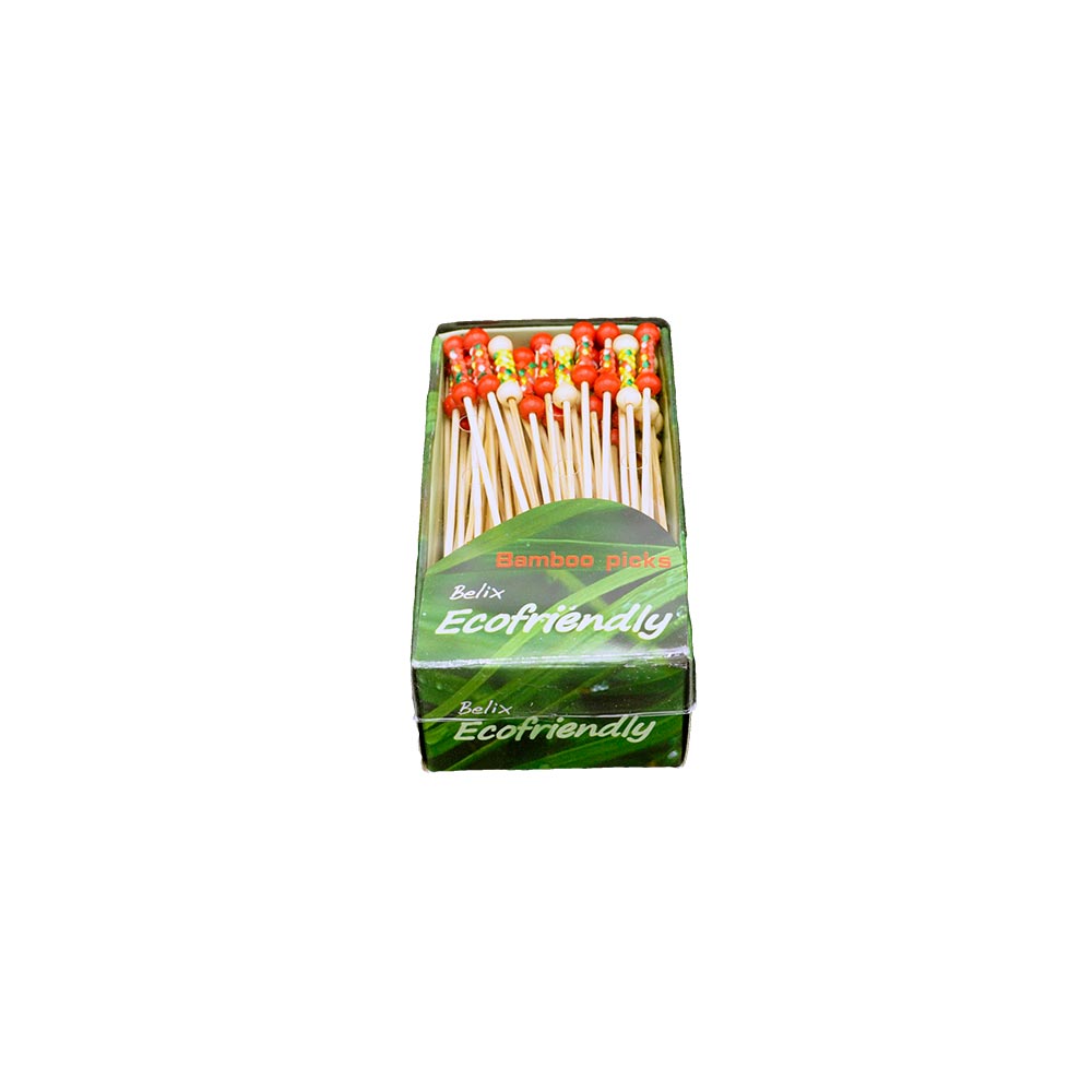 Premium Bamboo Picks with Colored Ends - 120mm Length, Pack of 100 - Perfect for Crafts, Appetizers & Party Serving
