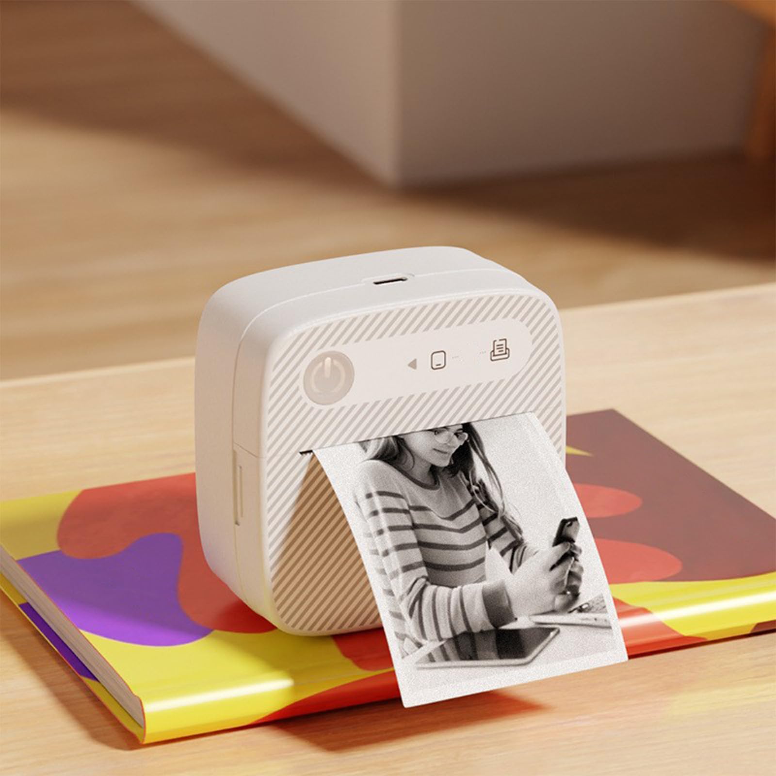 Mini Portable Thermal Label Printer - Bluetooth Sticker Photo Printing Machine for Home Office & Storage | Multifunction Pocket Printer for Phone, DIY Crafts & Organization