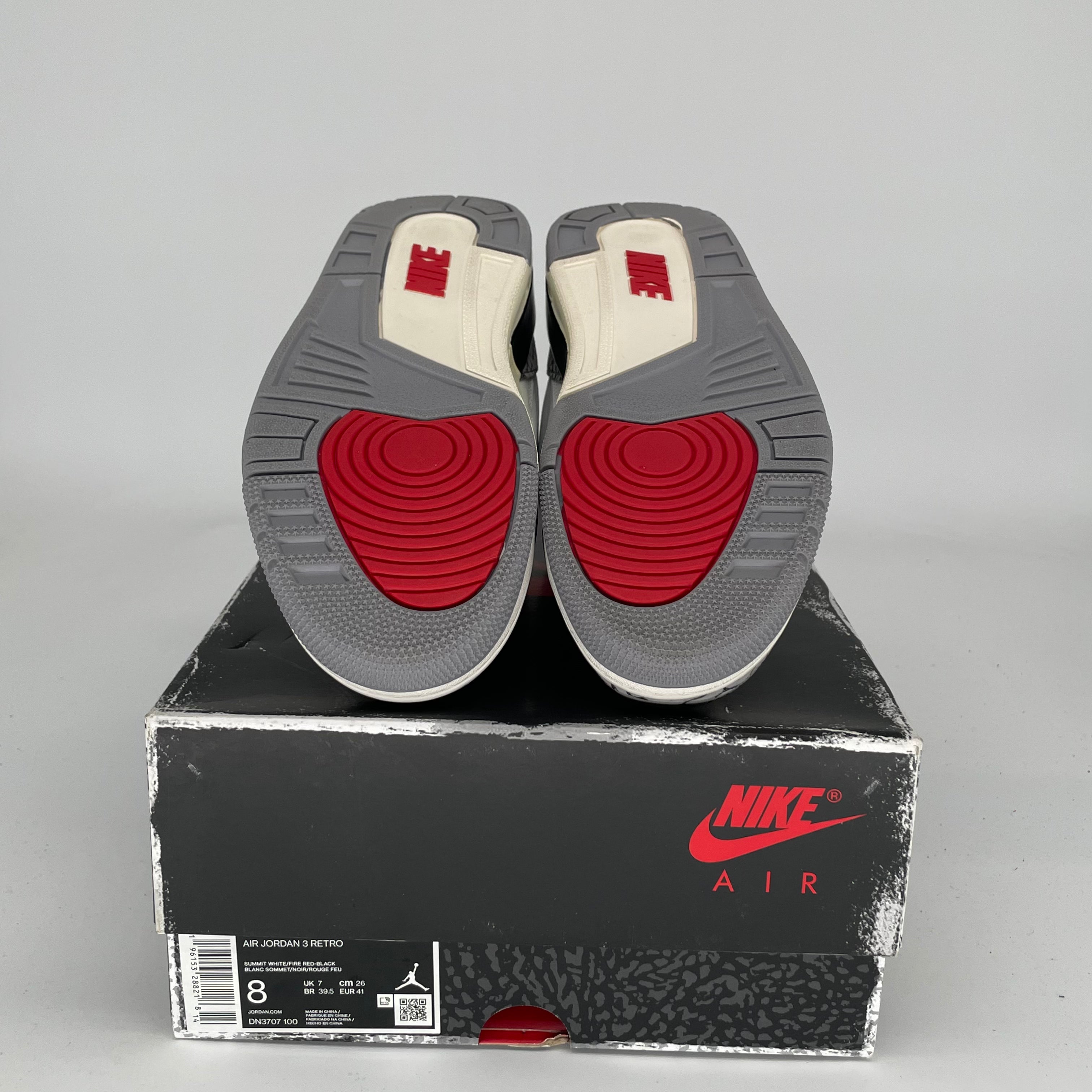 Air Jordan 3 White Cement Reimagined Retro Sneakers - Men's Size 8 (DN3707-100) - Authentic Basketball Shoes for Streetwear & Casual Outfits
