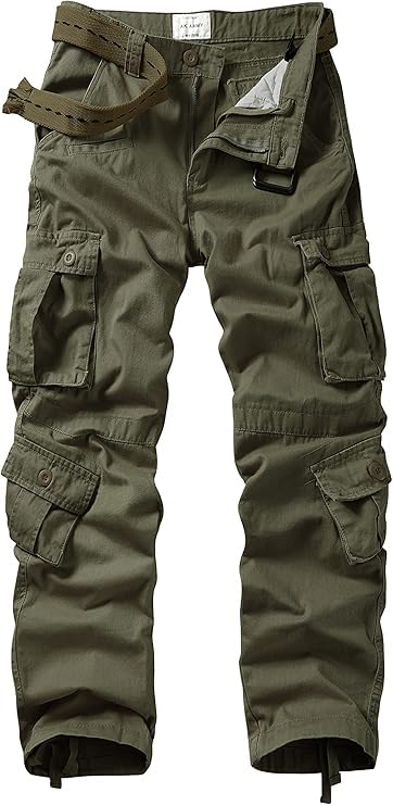 Men's Cargo Pants - Tactical Camo Outdoor Work Pants with Multiple Pockets | Comfortable Relaxed Fit for Hiking, Camping & Everyday Wear