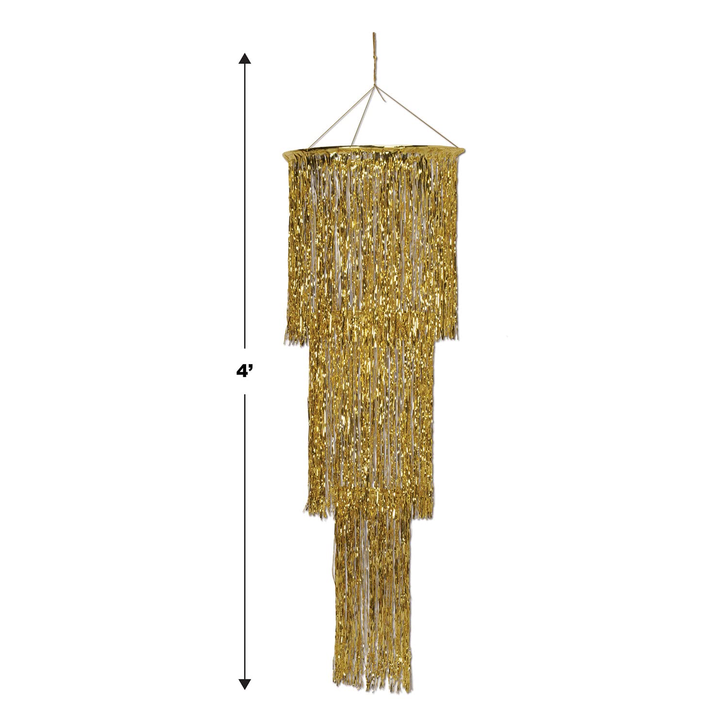 Beistle Gold 3-Tier Shimmering Chandelier - Pack of 2 Elegant Party Decorations for Weddings, Birthdays & Special Events