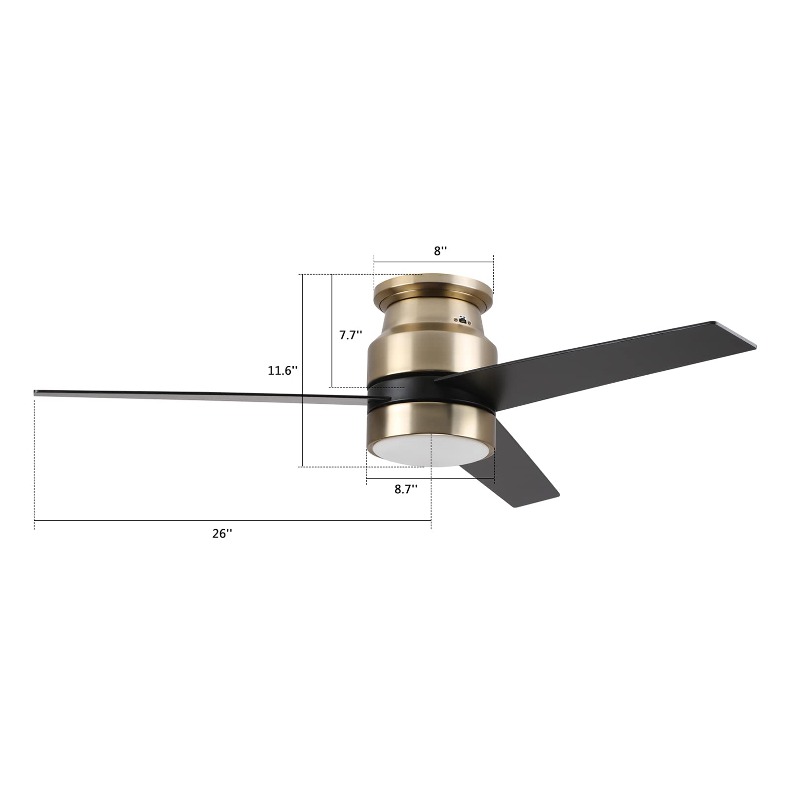 52 Inch Smart Ceiling Fan with LED Light - Alexa/Google Assistant/Siri Compatible, Reversible Motor, Timer Function - Perfect for Bedroom, Living Room & Office - Requires Ground/Neutral/Live Wire (No Remote Included)