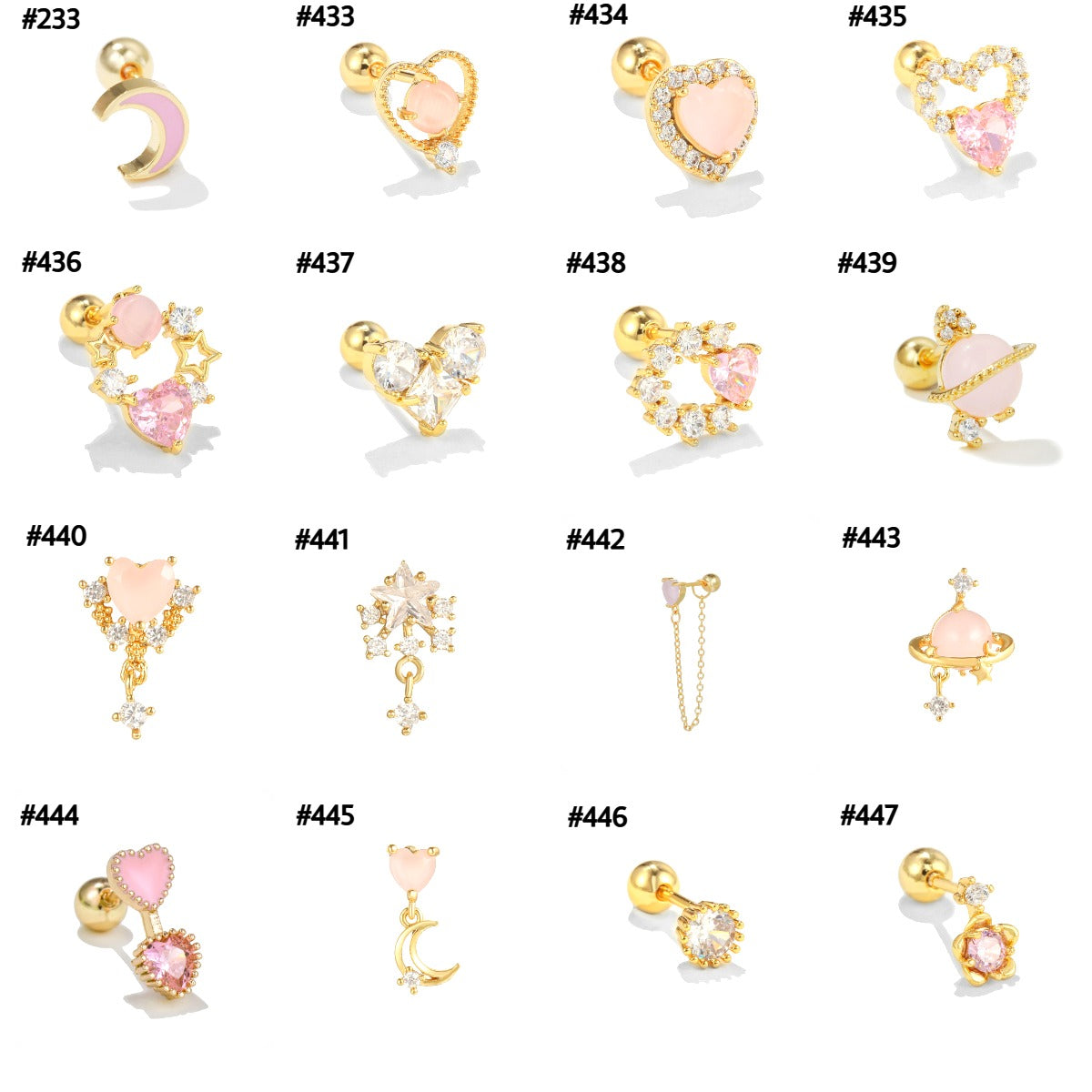 20G Pink Sweet Heart Forward Helix Conch Earrings for Women | Cartilage Hoop Earrings | EGD0433 | Perfect for Daily Wear, Parties & Gifts