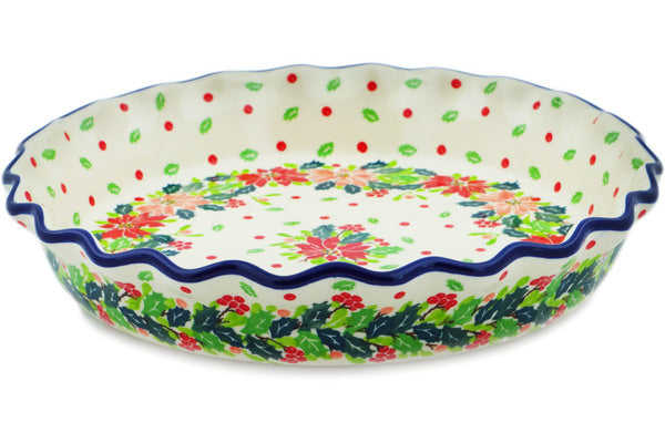 10-Inch Fluted Pie Dish for Baking - Perfect for Christmas Desserts, Pumpkin Pies, and Holiday Flower Arrangements